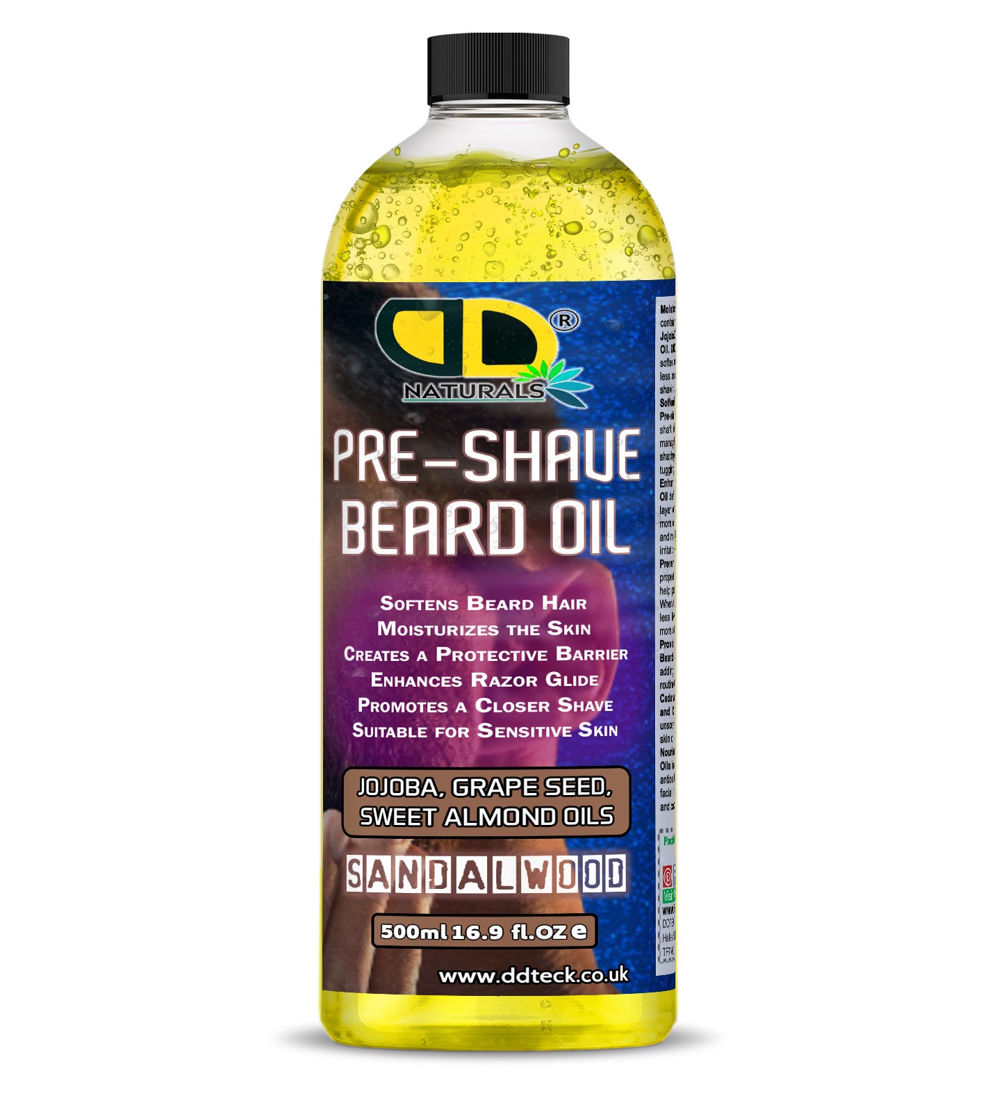 Pre-Shave Beard Oil with Jojoba, Grapeseed & Sweet Almond Oils – Sandalwood | Smooth & Protective Shave