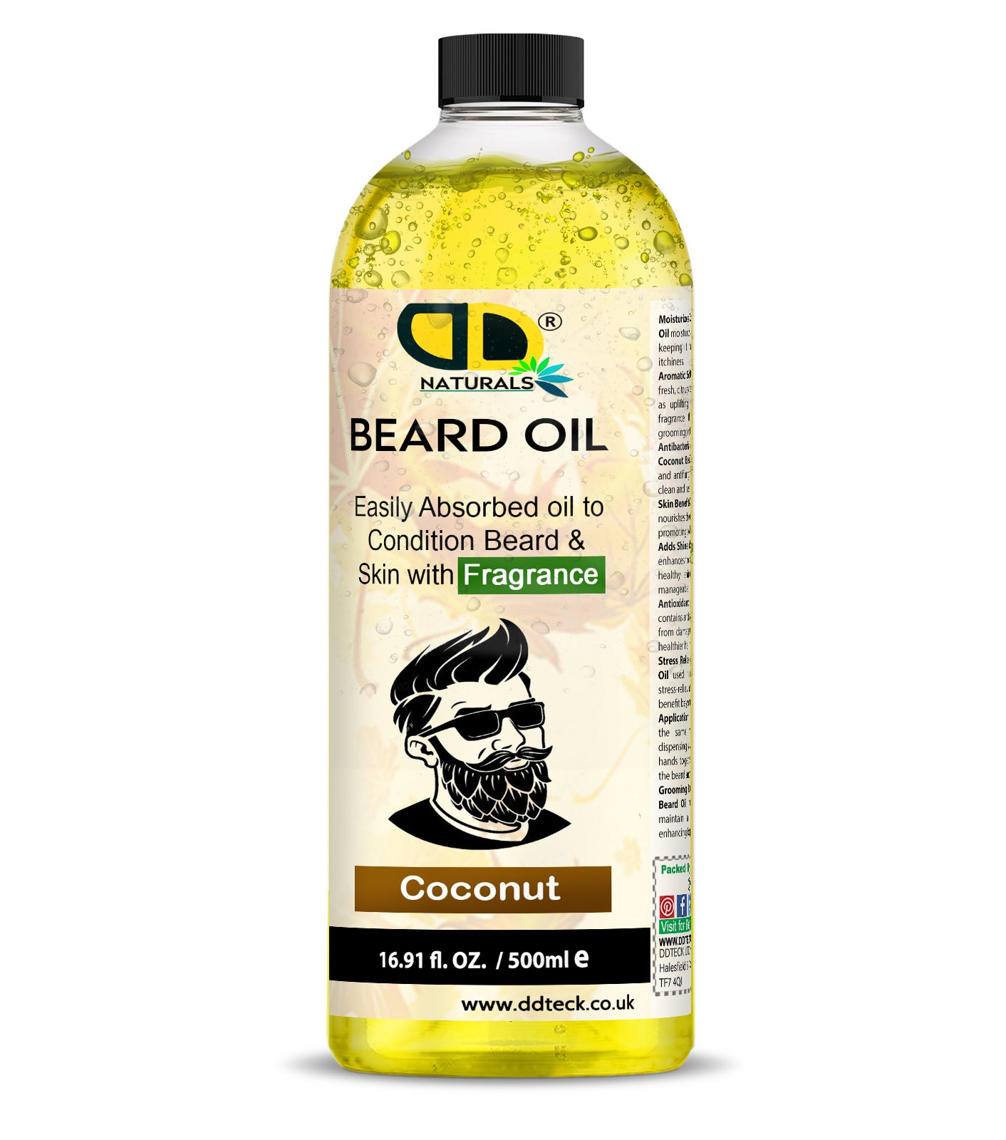 Coconut Beard Essential Oil | Deep Hydration, Growth Support & Smooth Beard Care for Men