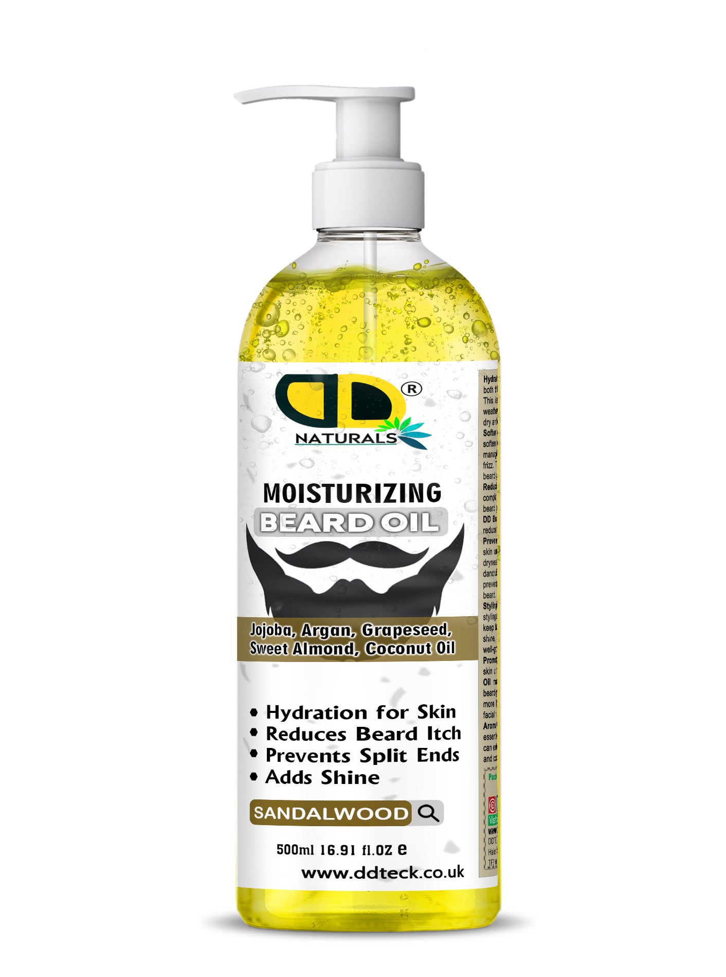 Moisturizing Beard Oil with Jojoba, Argan & Coconut Oil – Sandalwood Scent | Hydrating & Anti-Itch Beard Care