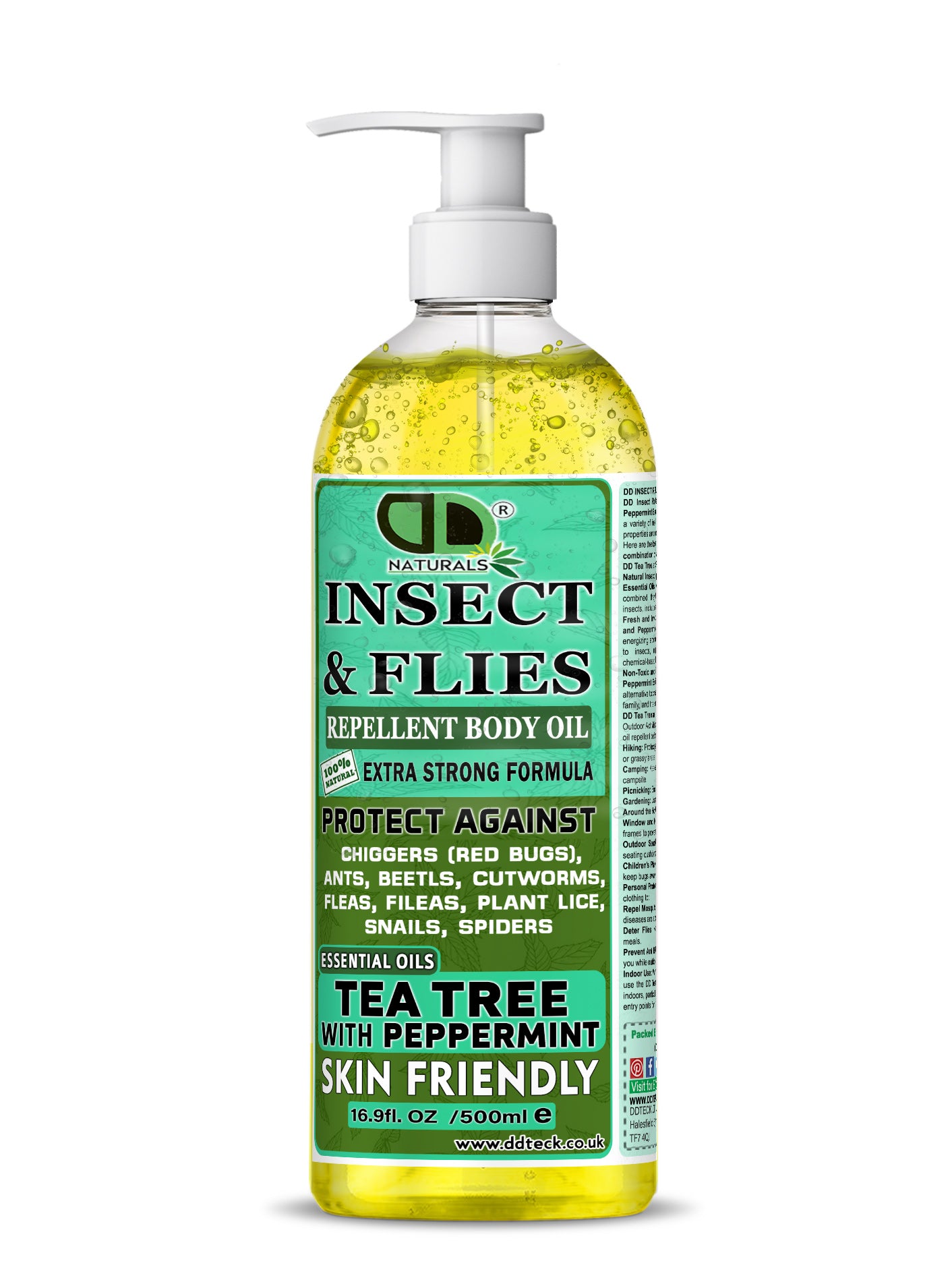 Natural Insect Repellent Spray with Tea Tree & Peppermint Essential Oils | Non-Toxic Mosquito, Fly, Tick & Flea Protection
