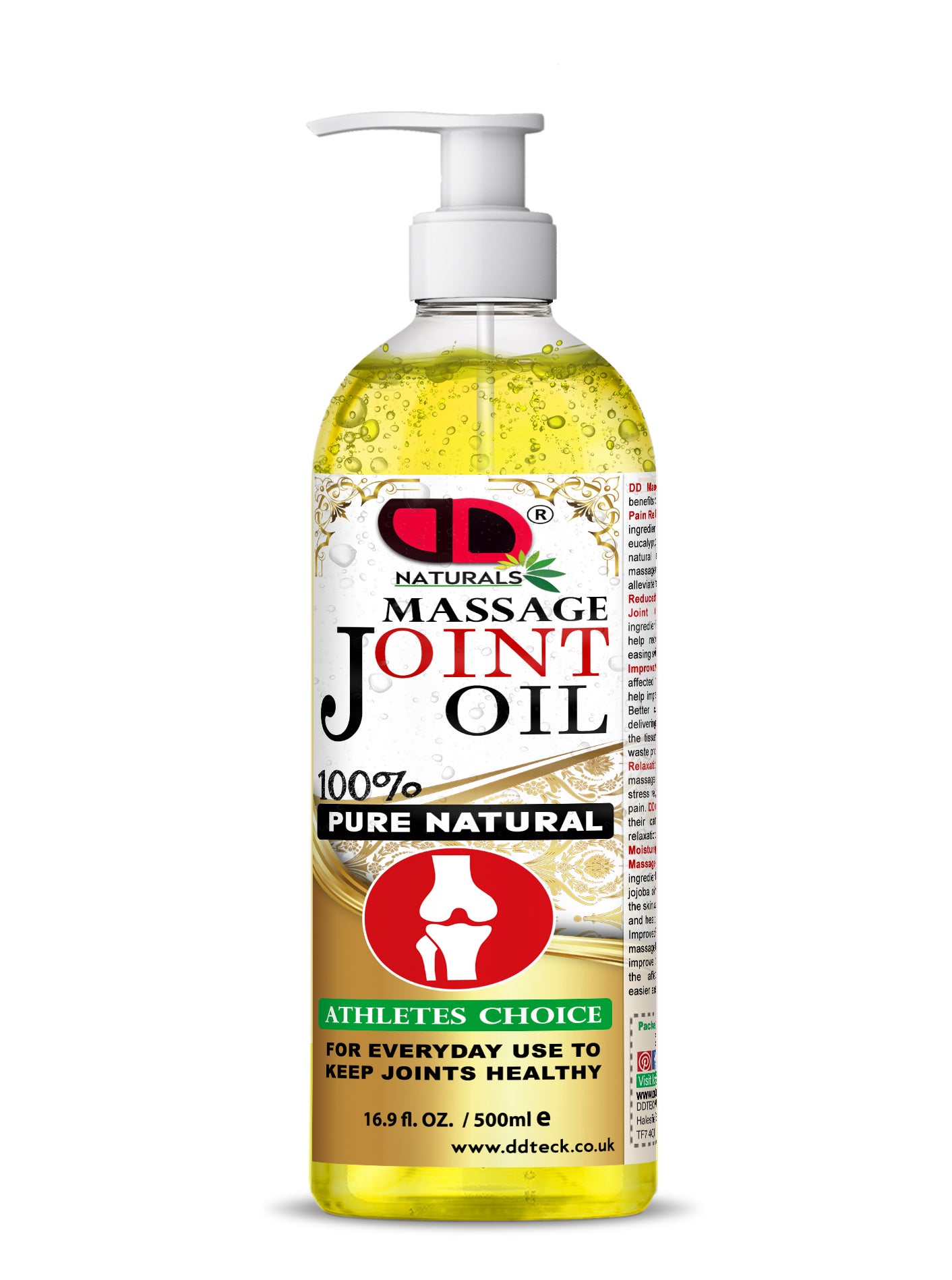 100% Pure Natural Joint Massage Oil - Athletes Choice for Healthy Joints