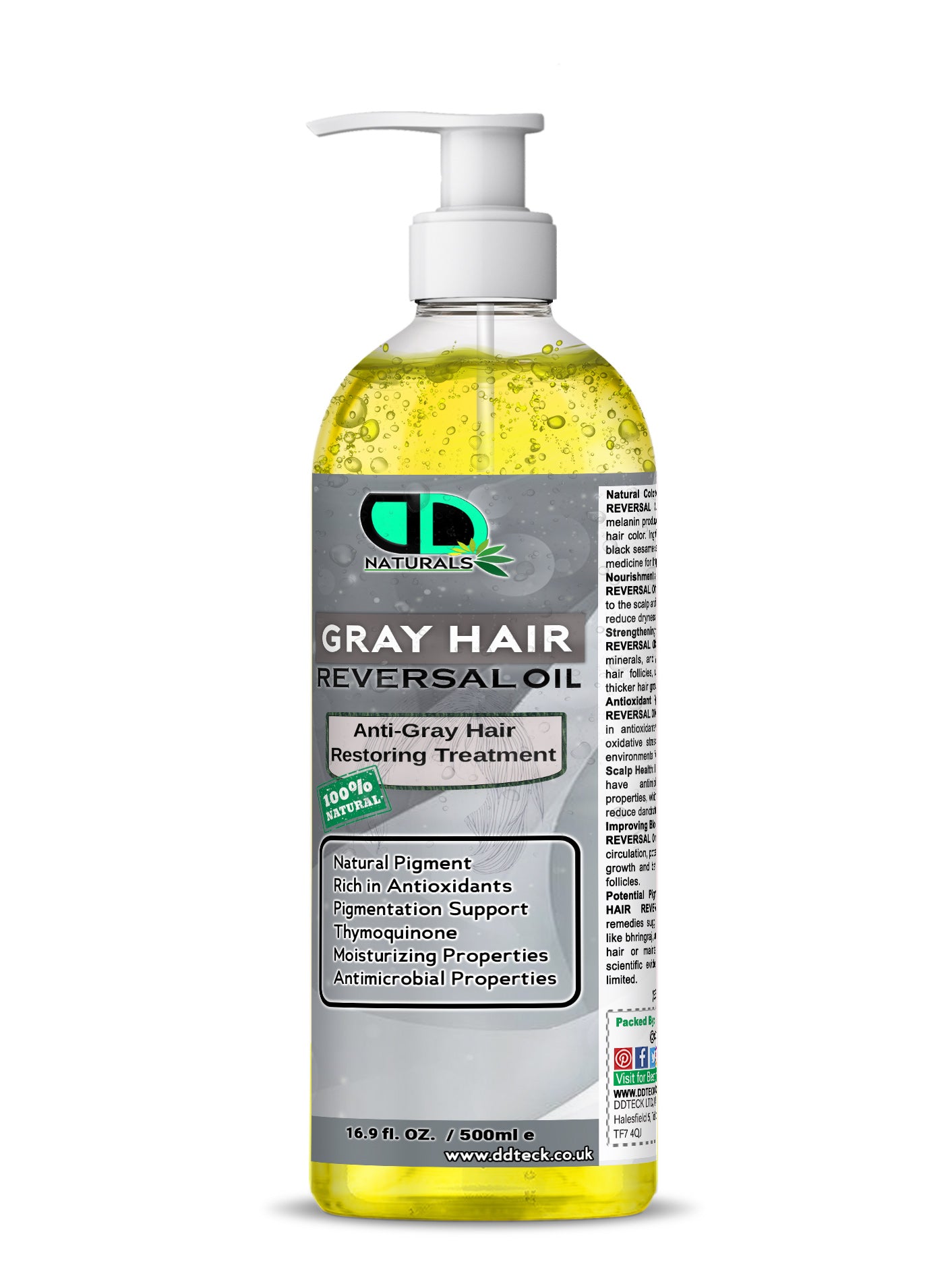 Grey Hair Reversal Oil – Natural Anti Grey Hair Treatment with Thymoquinone & Antioxidants