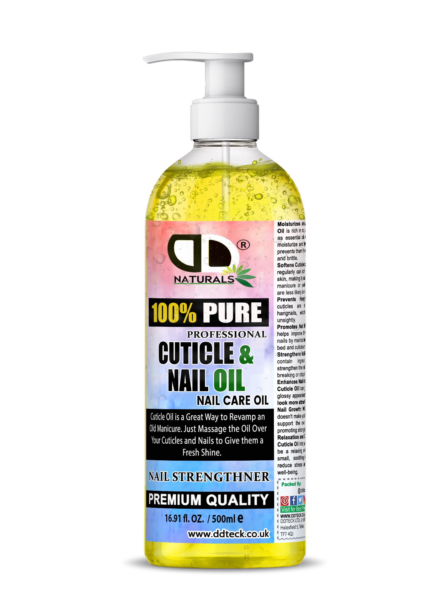100% Pure Professional Cuticle & Nail Oil – Premium Nail Strengthened