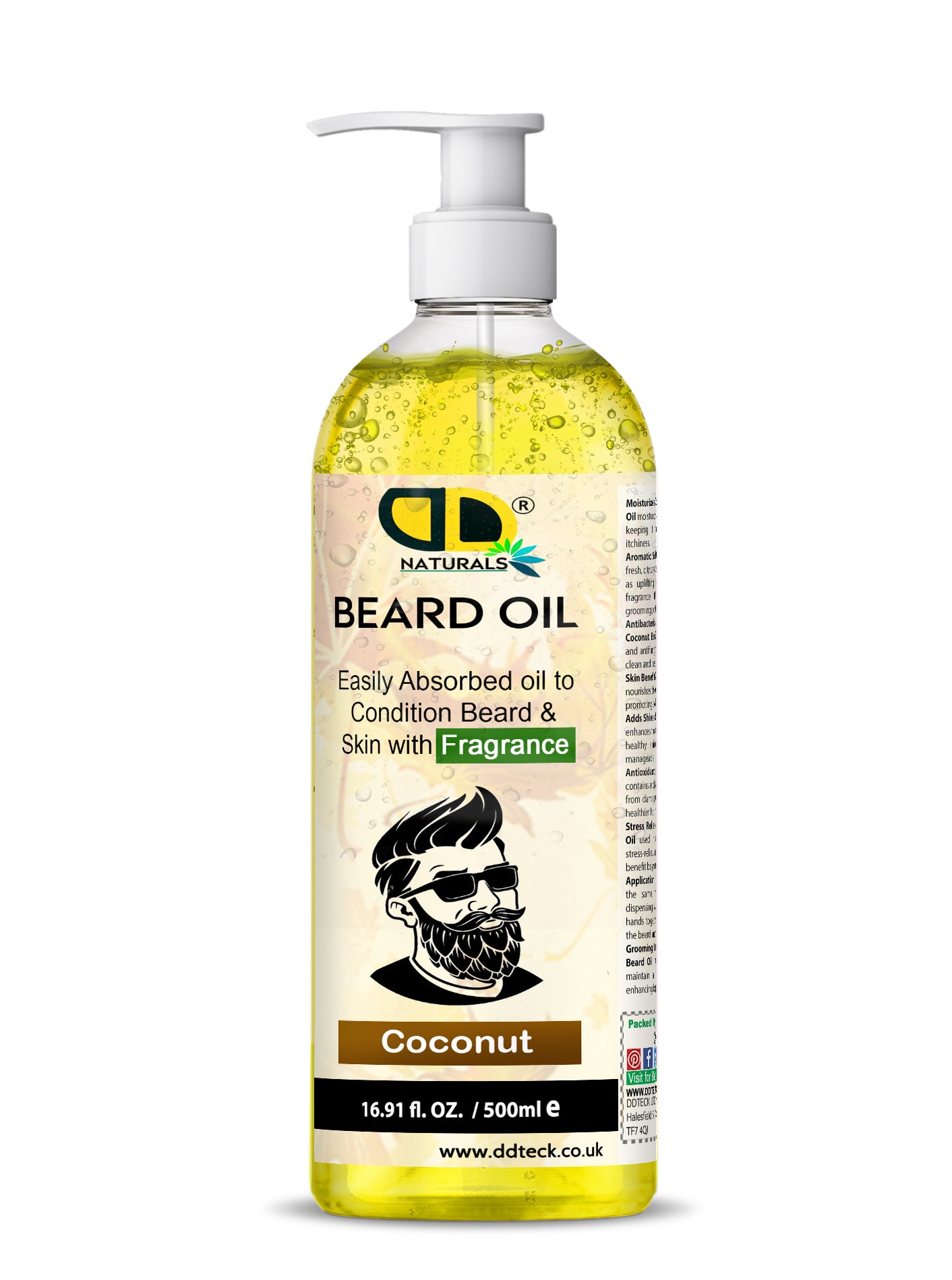 Coconut Beard Essential Oil | Deep Hydration, Growth Support & Smooth Beard Care for Men