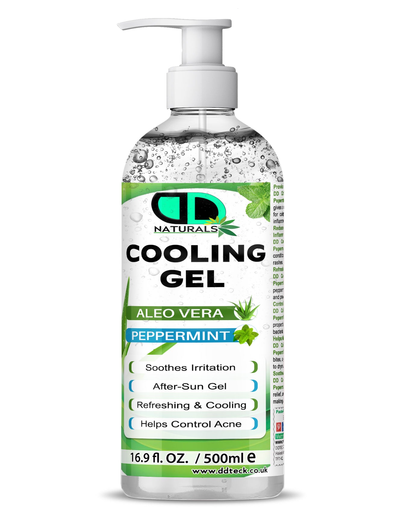 Natural Cooling Gel with Aloe Vera & Peppermint – After-Sun & Acne Care