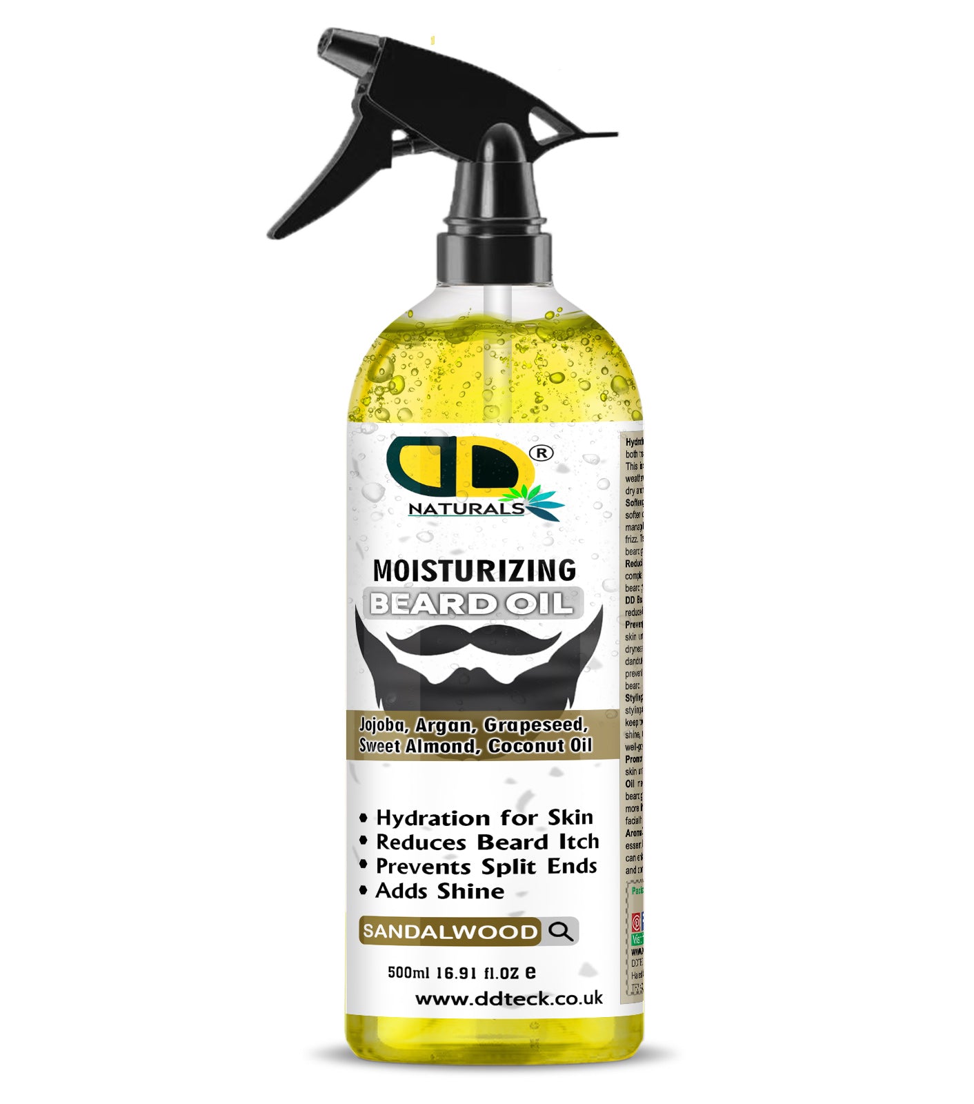Moisturizing Beard Oil with Jojoba, Argan & Coconut Oil – Sandalwood Scent | Hydrating & Anti-Itch Beard Care