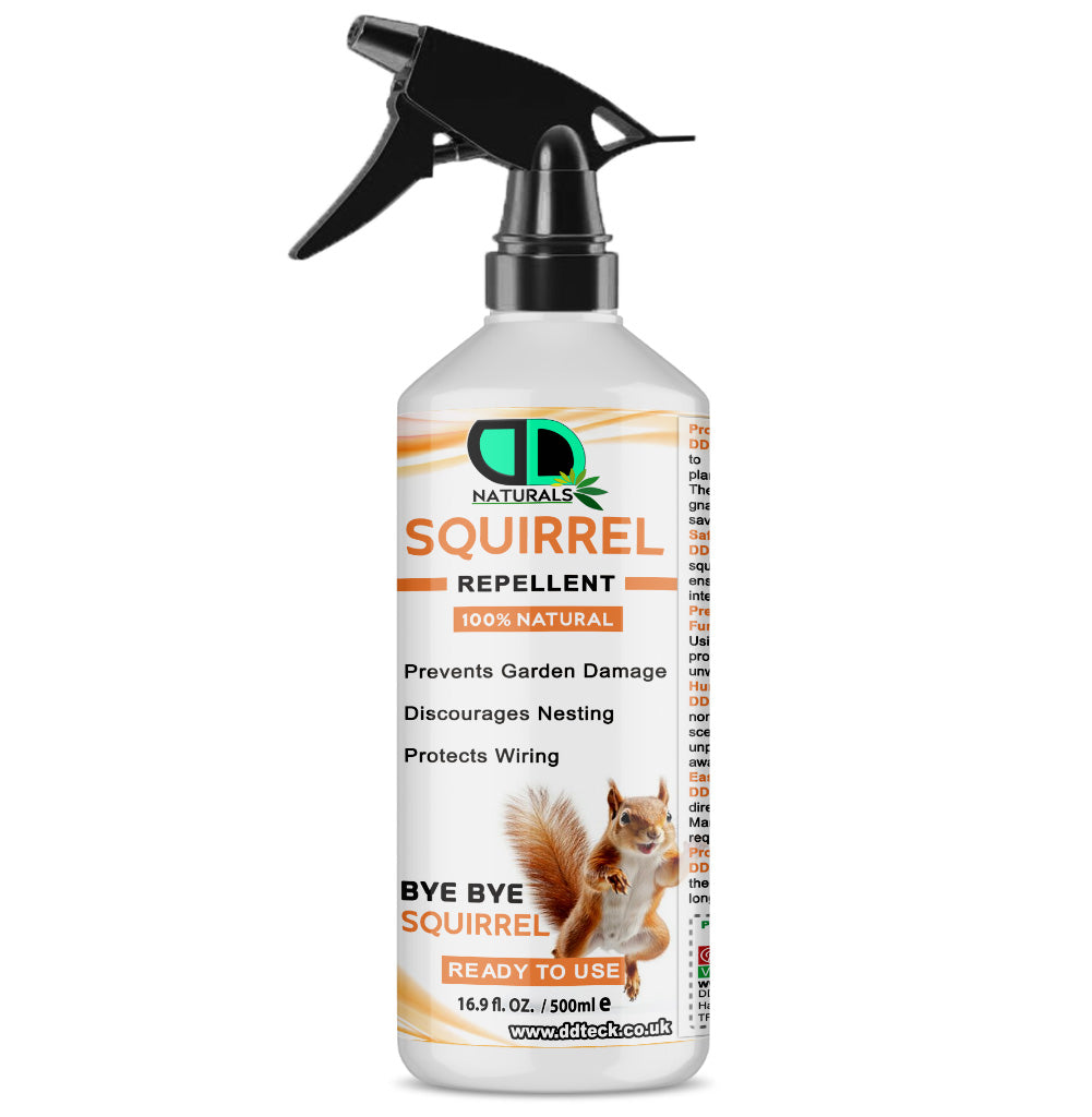 Natural Squirrel Repellent Spray – Non-Toxic, Humane & Long-Lasting Indoor and Outdoor Pest Control