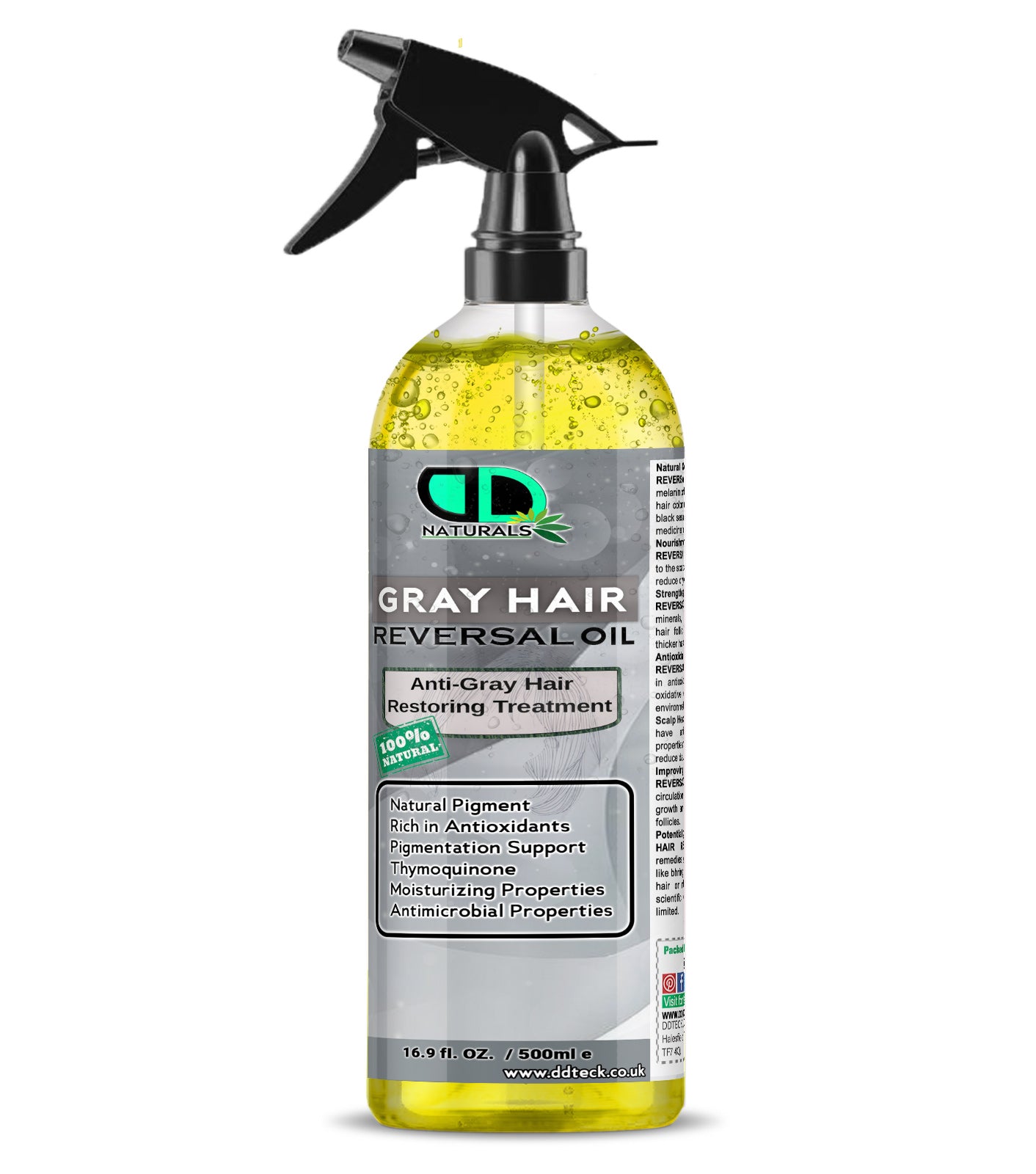 Grey Hair Reversal Oil – Natural Anti Grey Hair Treatment with Thymoquinone & Antioxidants