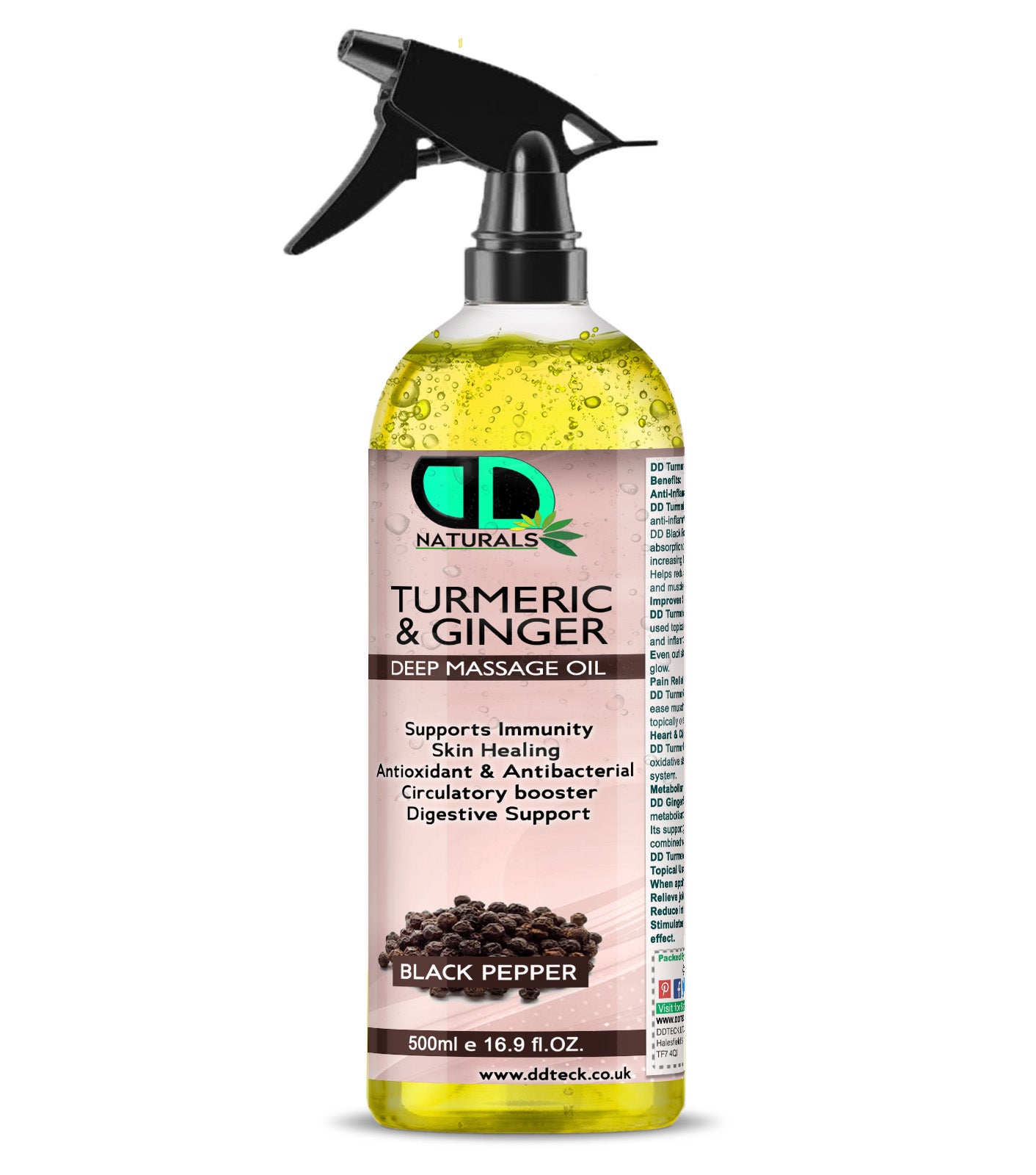 Turmeric & Ginger Deep Massage Oil – Anti-Inflammatory & Immune Support Black Pepper