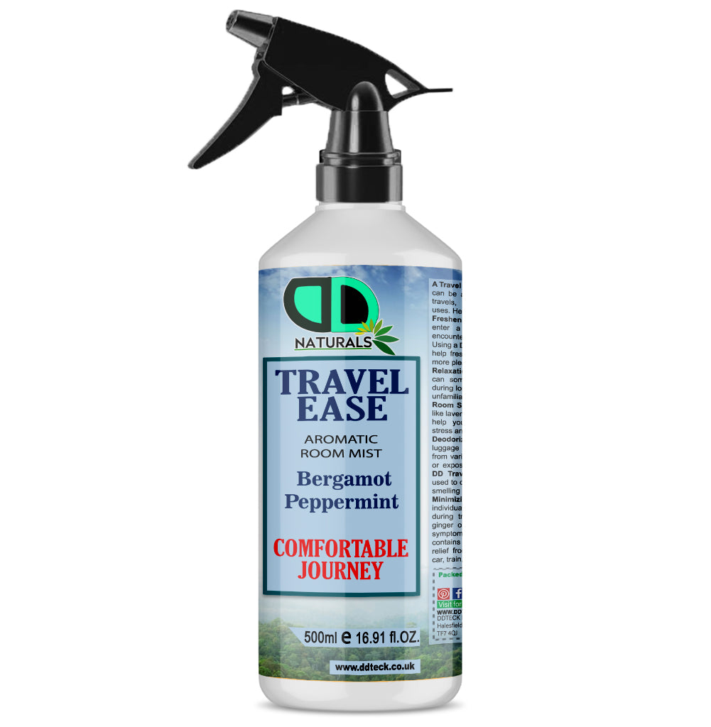 Travel Ease Aromatic Room Mist – Bergamot & Peppermint for a Comfortable Journey