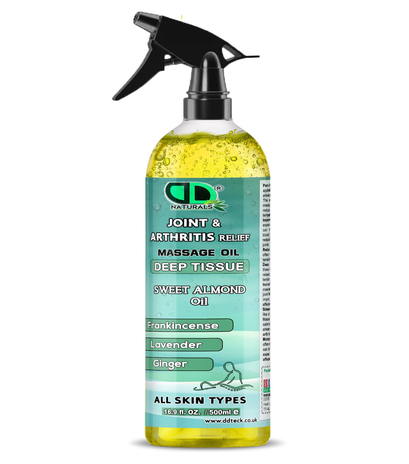 Joint & Arthritis Relief Deep Tissue Massage Oil with Frankincense, Lavender, & Ginger