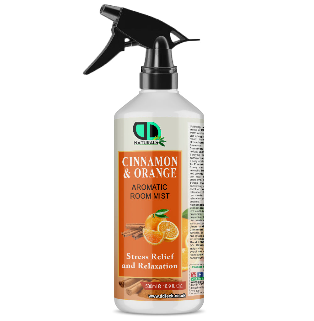 Cinnamon & Orange Aromatic Room Spray | Natural Air Freshener for Home, Bedroom, Bathroom & Car
