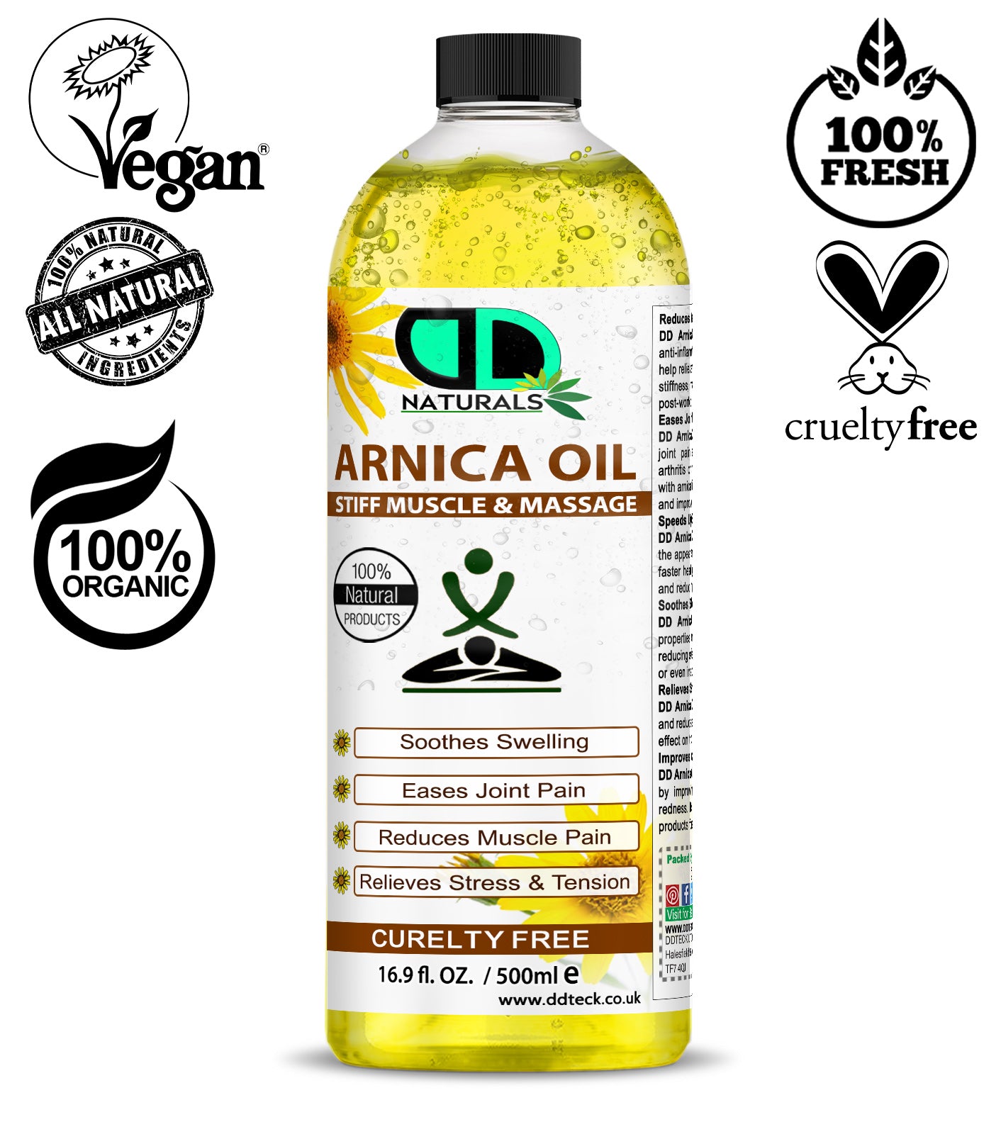 Arnica Massage Oil – Natural Botanical Oil for Relaxation, Muscle Comfort & Daily Body Care