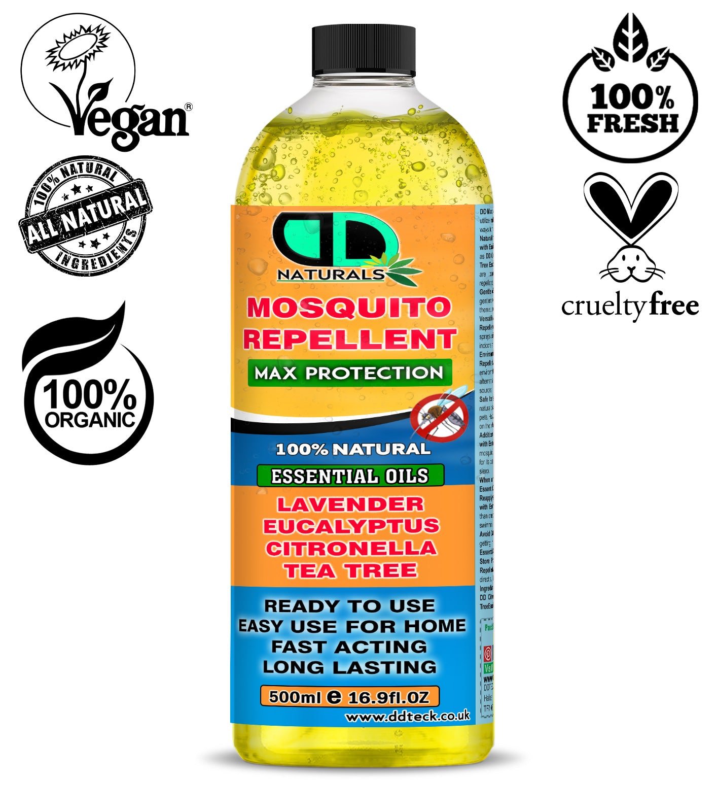 Mosquito Repellent Diffuser Oil | Natural Essential Oil Blend with Lavender, Eucalyptus, Citronella & Tea Tree