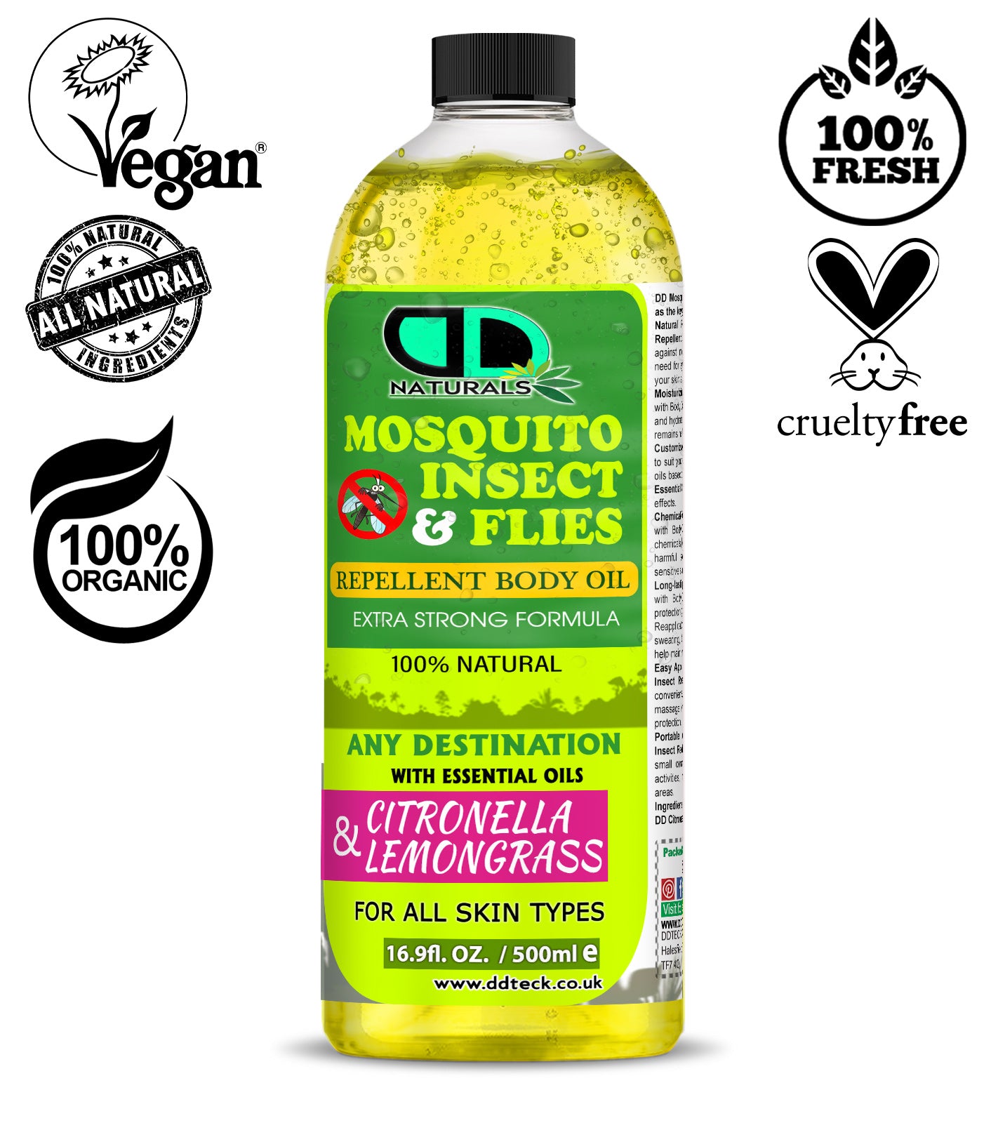 Insect Repellent with Lemongrass & Citronella | Natural, Skin-Friendly Protection from Mosquitoes & Biting Insects