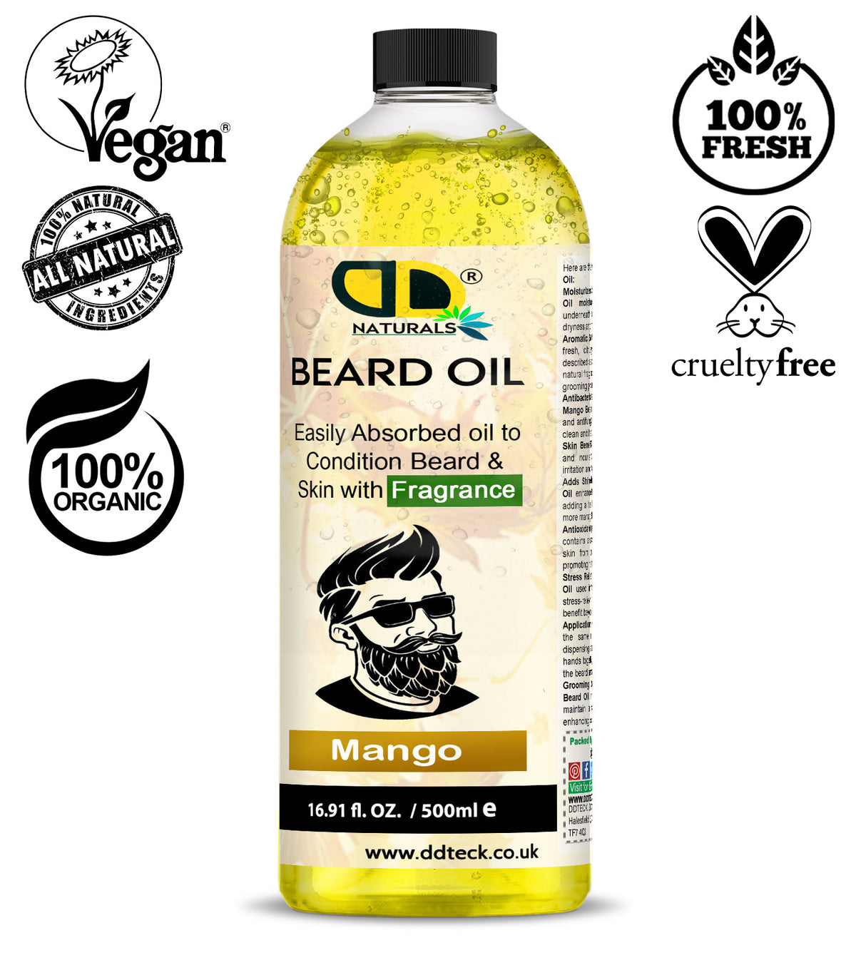 Mango Beard Oil – Lightweight Conditioning Oil with Fragrance for Beard & Skin - Test