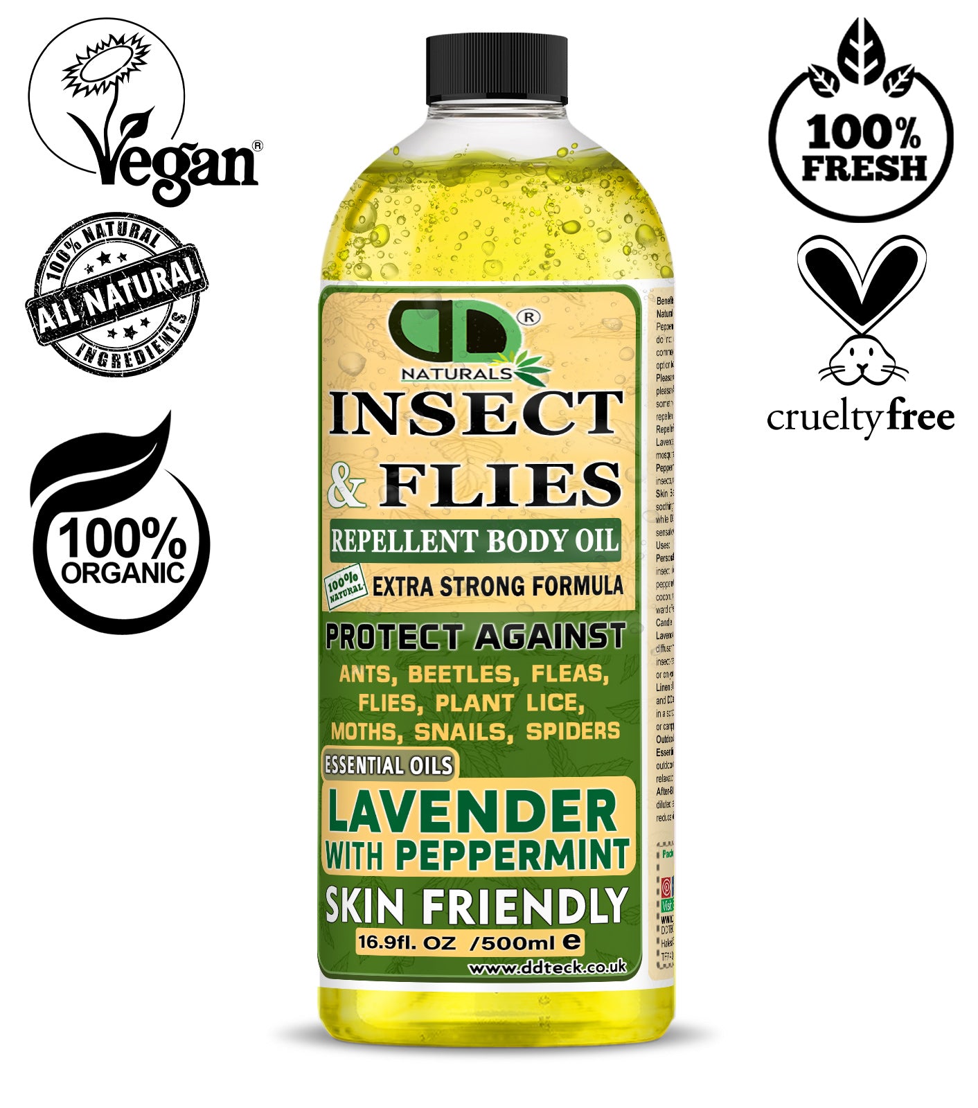 Natural Insect Repellent with Lavender & Peppermint Essential Oils | Chemical-Free Mosquito & Bug Protection
