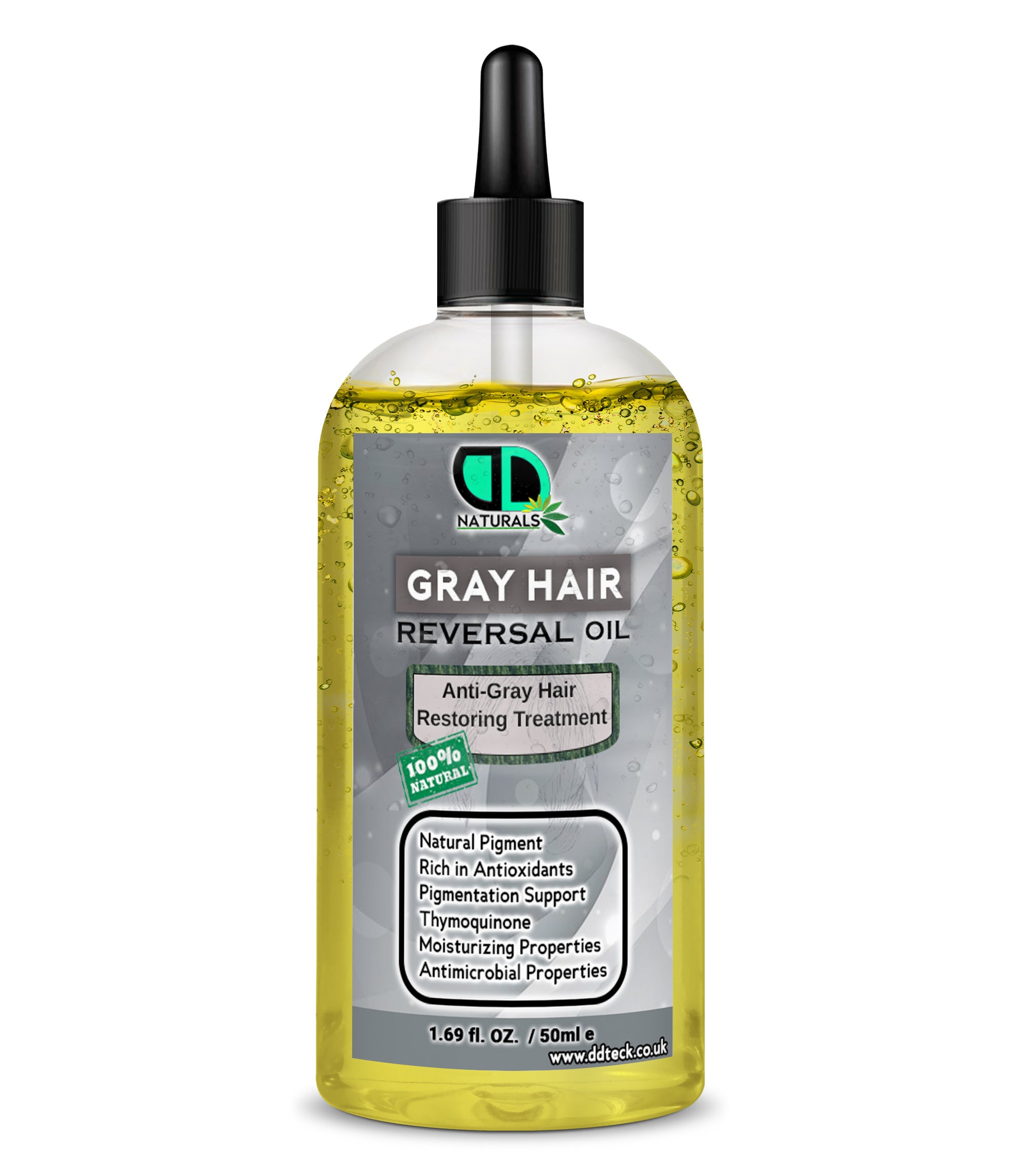 Grey Hair Reversal Oil – Natural Anti Grey Hair Treatment with Thymoquinone & Antioxidants