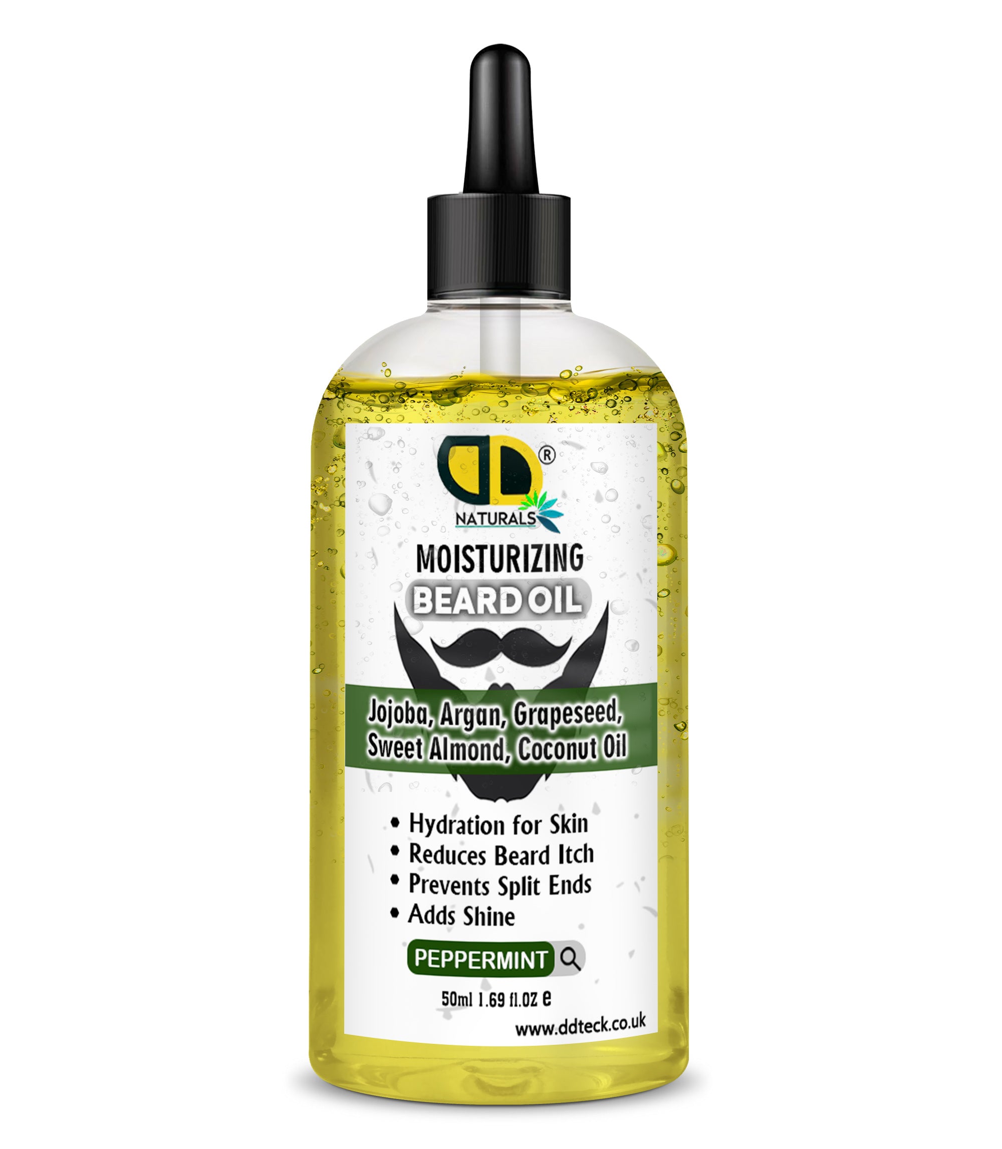 Moisturizing Peppermint Beard Oil - Premium Blend with Jojoba, Argan & Coconut Oil