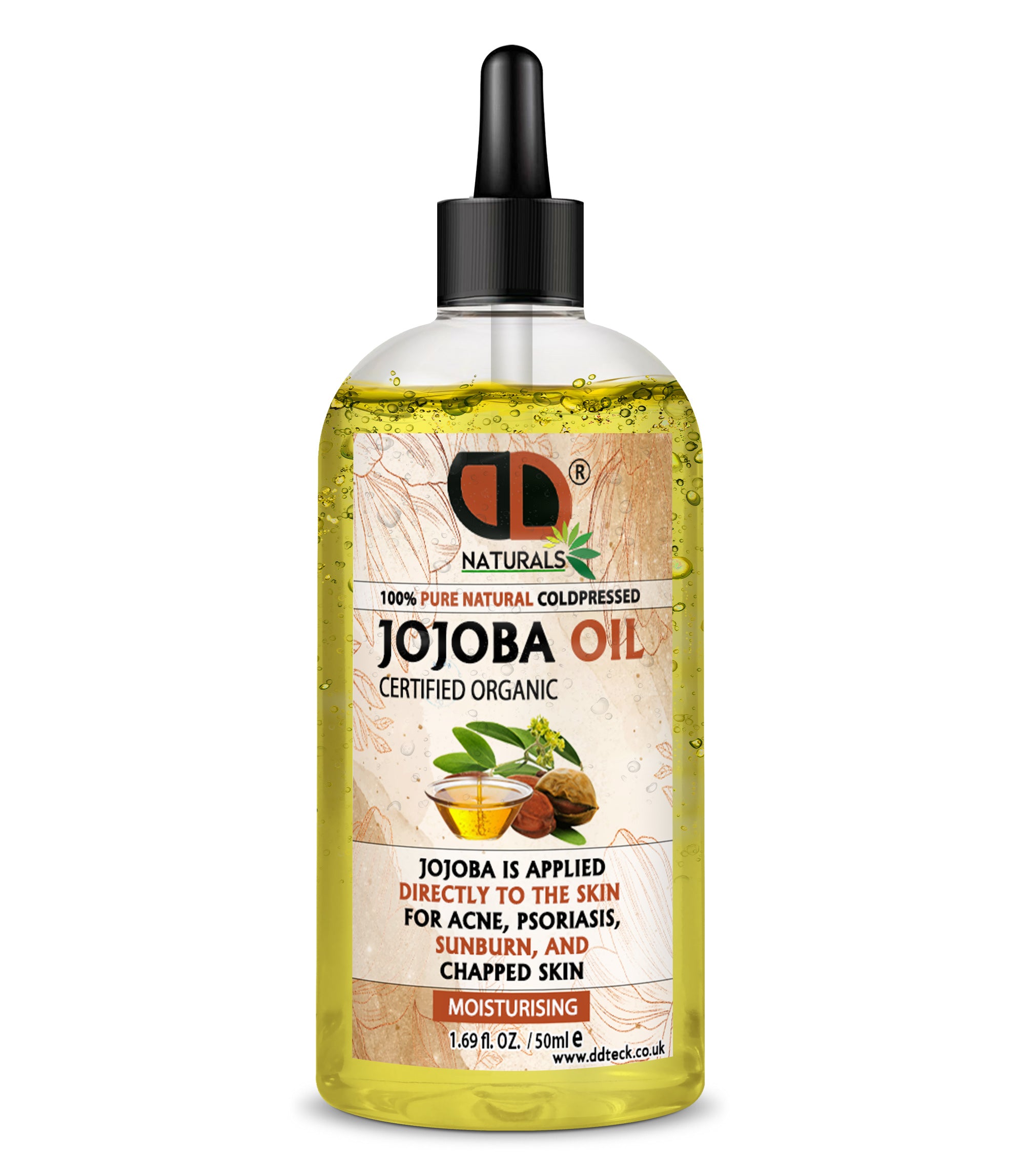 100% Pure Natural Cold pressed Jojoba Oil – Certified Organic Moisturizer