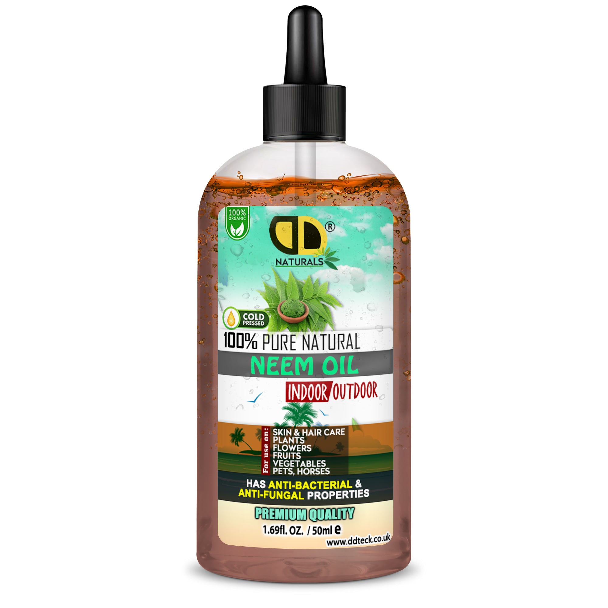100% Pure Natural Neem Oil – Organic Cold Pressed Indoor & Outdoor Formula