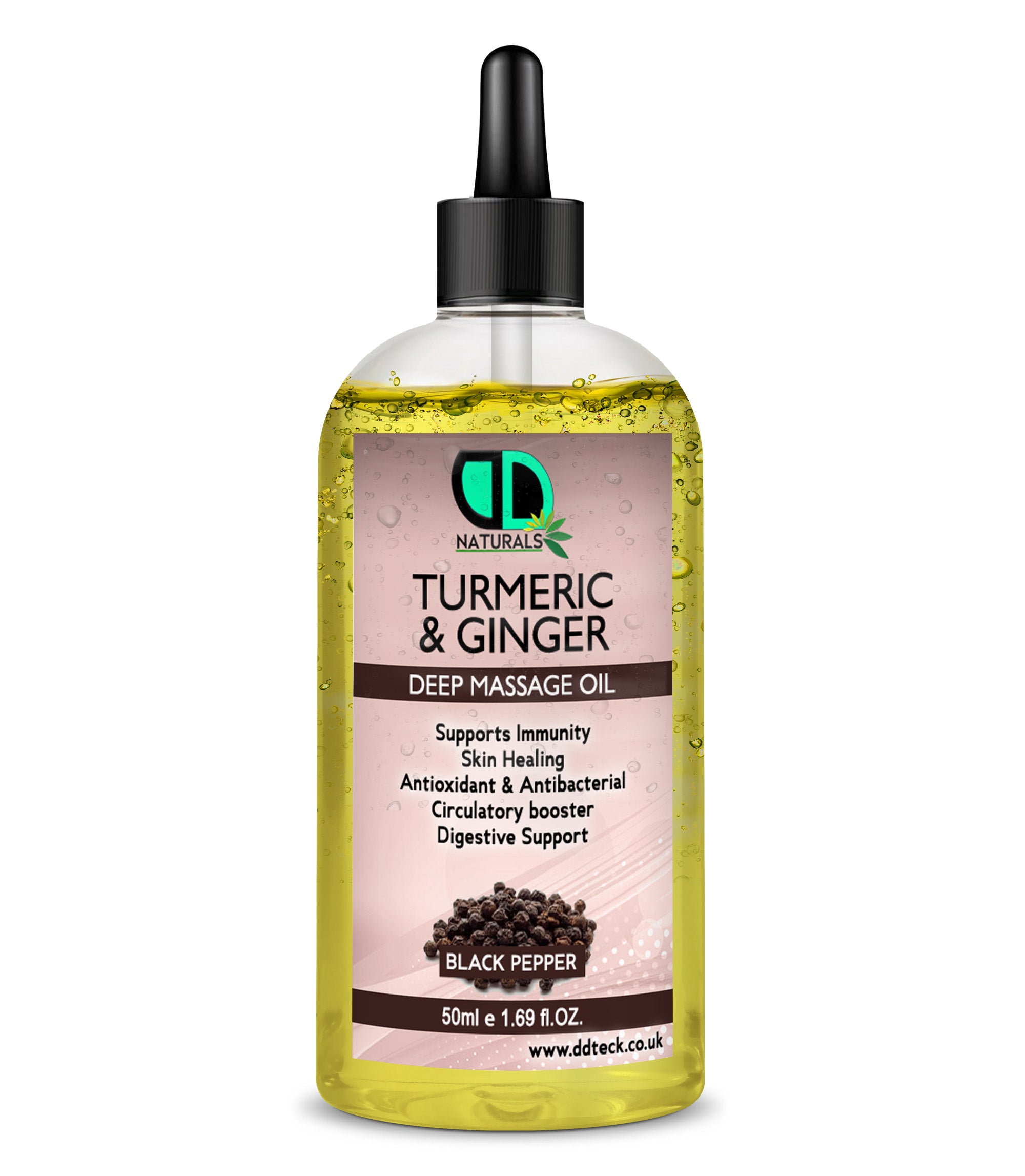Turmeric & Ginger Deep Massage Oil – Anti-Inflammatory & Immune Support Black Pepper