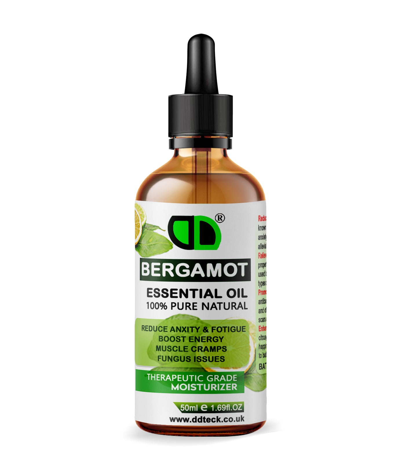 Bergamot Essential Oil | Energy Booster & Muscle Relief Moisturizer