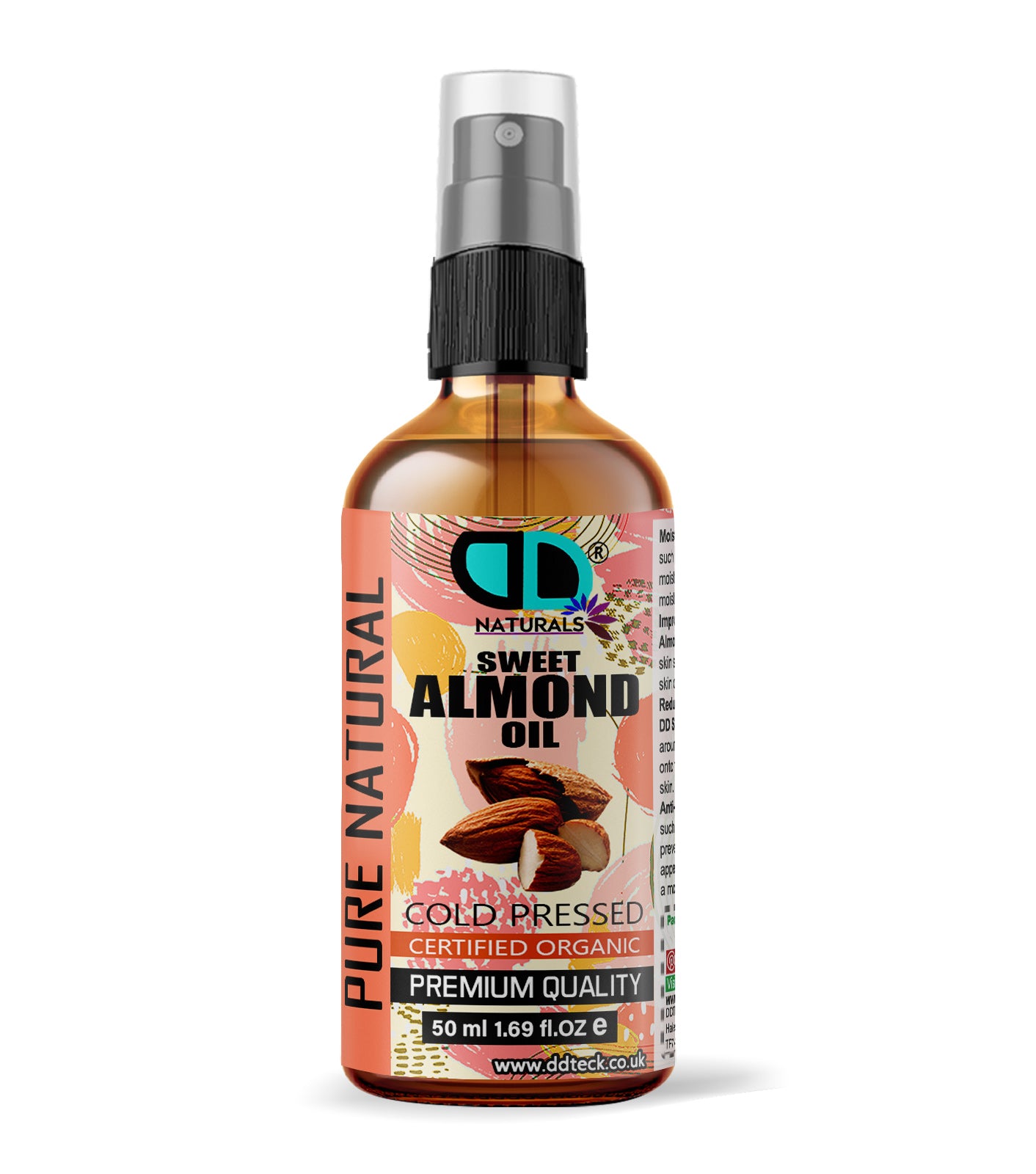 Pure Natural Sweet Almond Oil - Cold Pressed & Certified Organic
