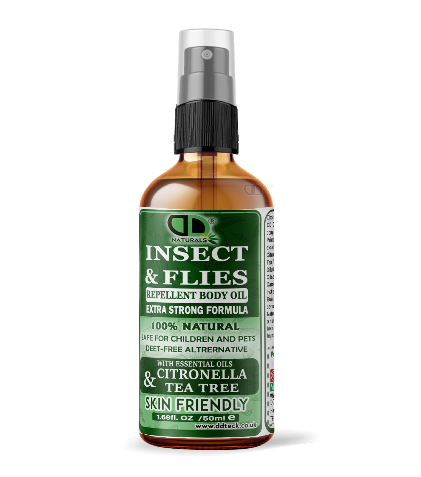 Insect Repellent Body Oil with Citronella & Tea Tree Essential Oils | Natural Protection for Skin & Outdoor Use
