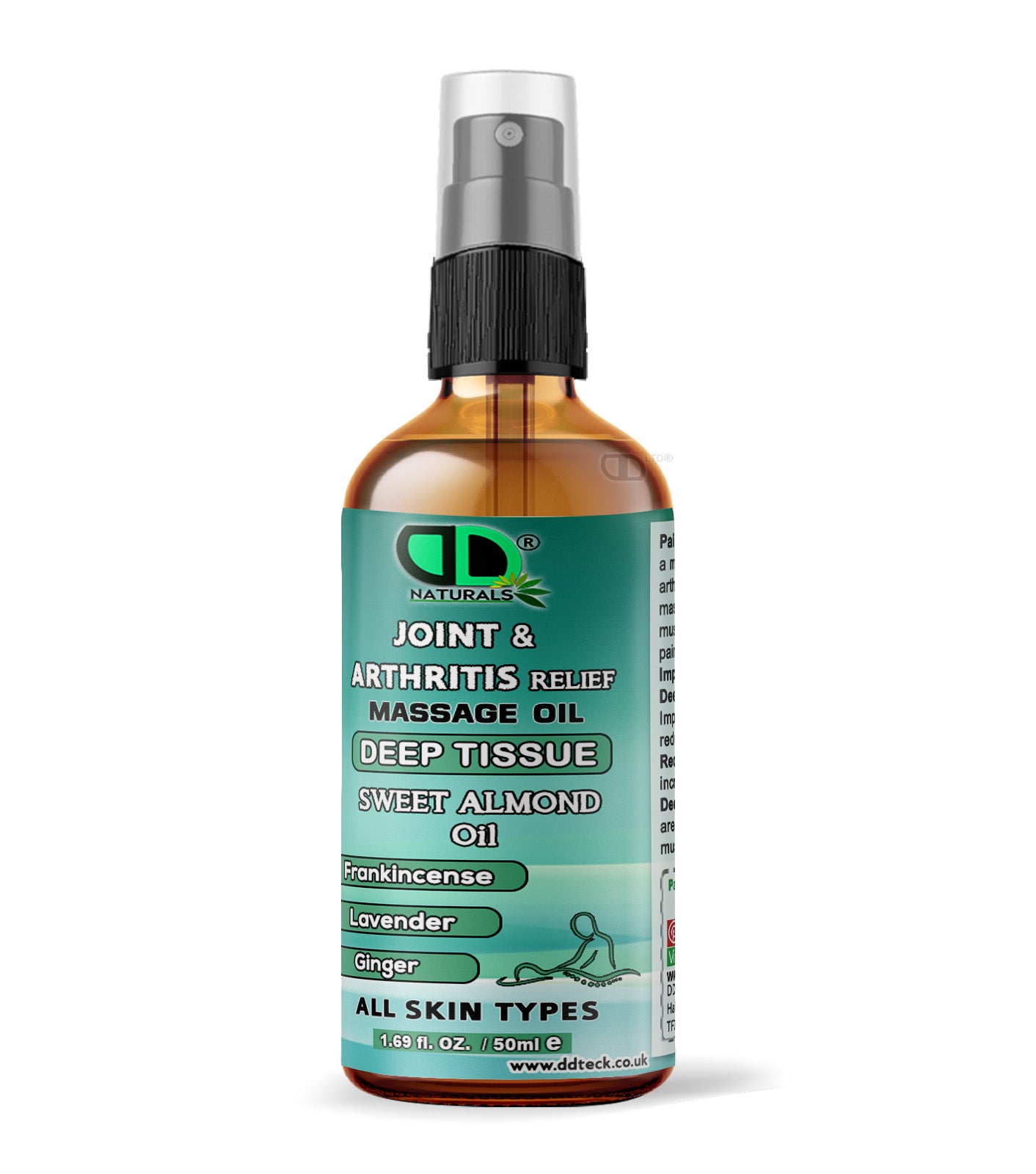 Joint & Arthritis Relief Deep Tissue Massage Oil with Frankincense, Lavender, & Ginger