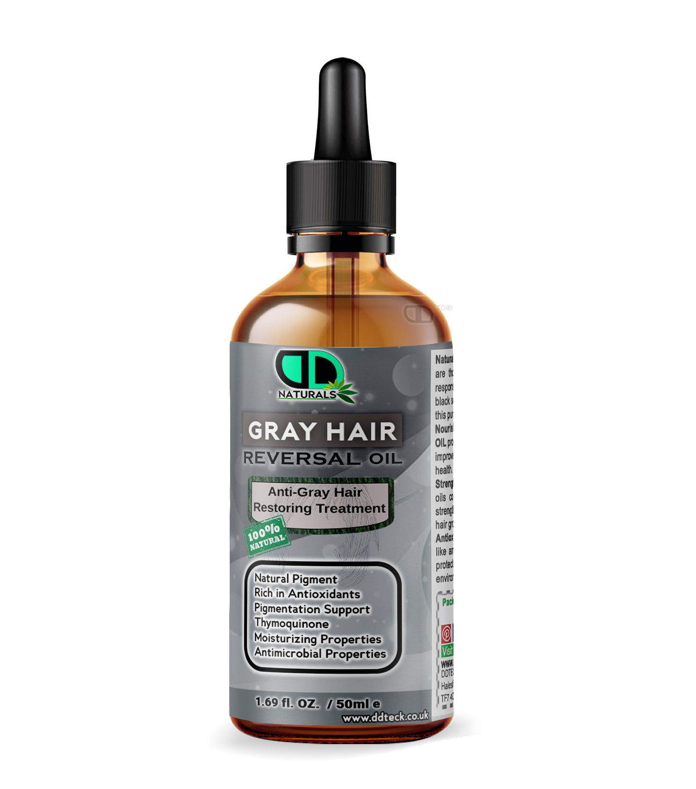 Grey Hair Reversal Oil – Natural Anti Grey Hair Treatment with Thymoquinone & Antioxidants