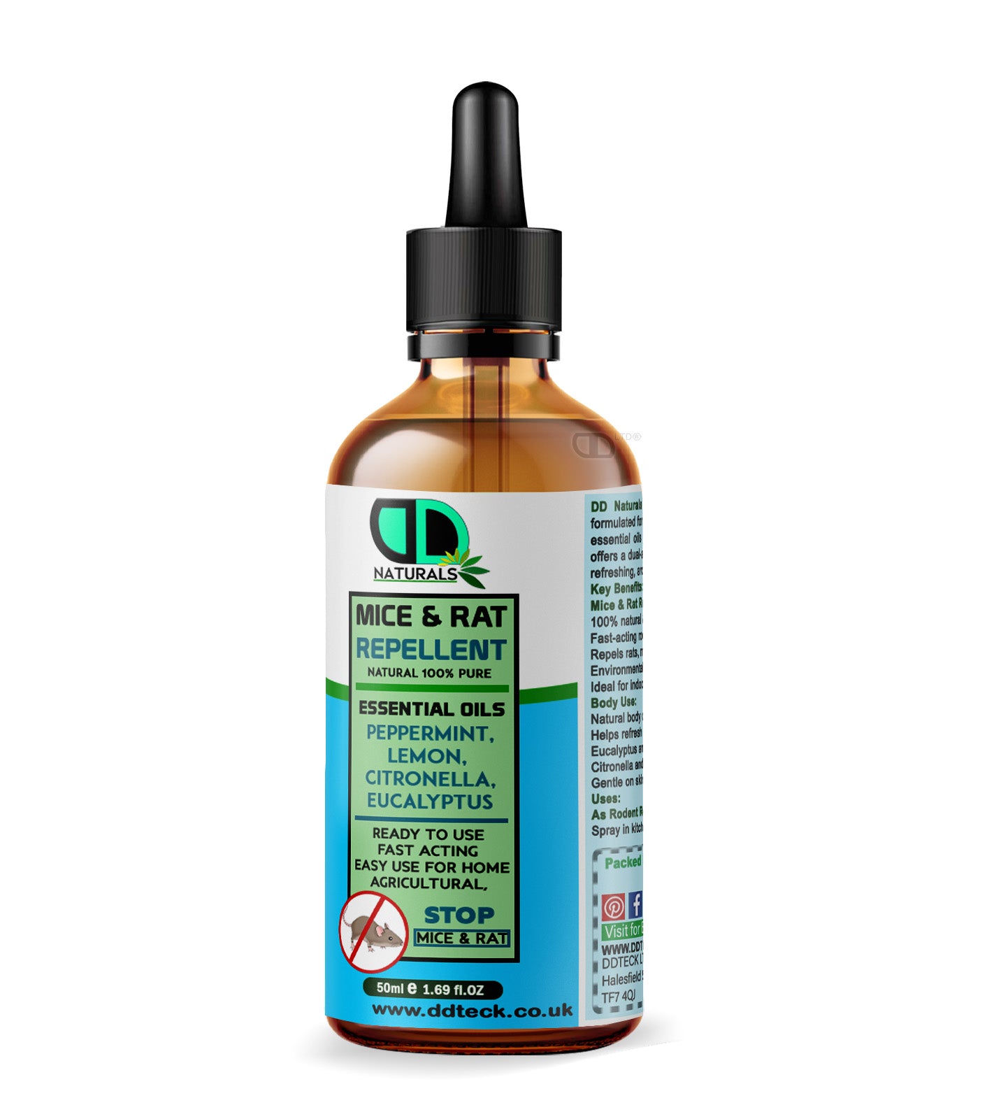 Mice & Rat Repellent Spray | Natural Essential Oil Rodent Deterrent | Peppermint, Lemon, Citronella & Eucalyptus