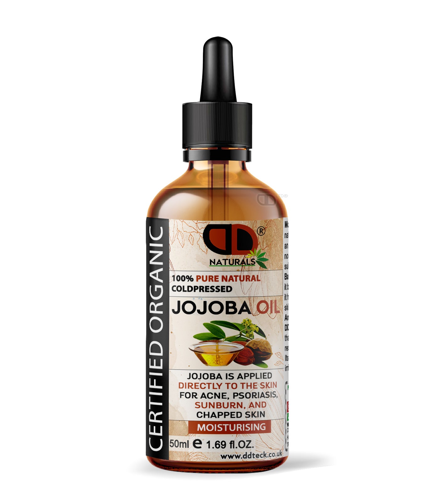 100% Pure Natural Cold pressed Jojoba Oil – Certified Organic Moisturizer