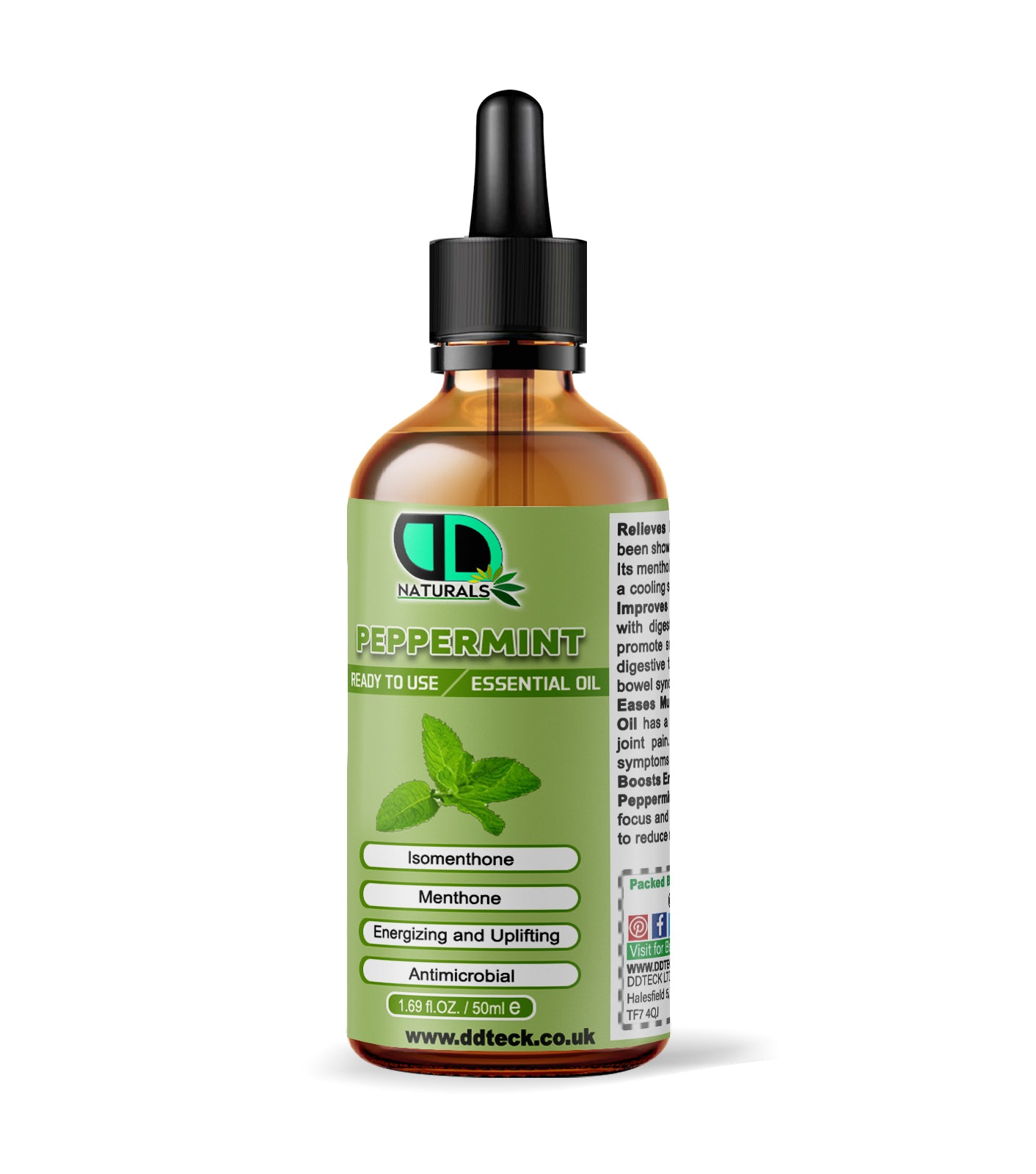 Peppermint Essential Oil - Ready to Use Energizing & Uplifting Formula