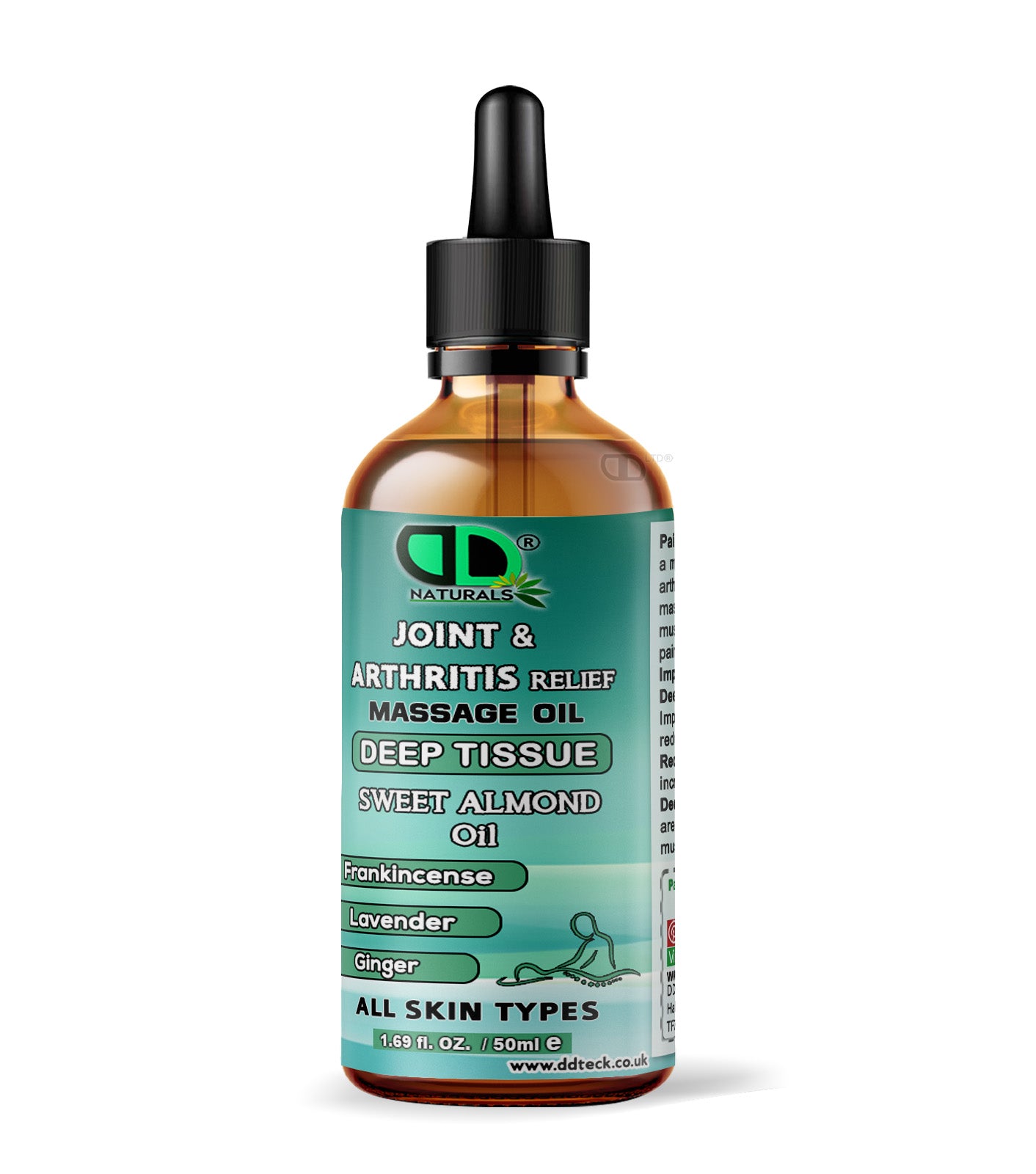 Joint & Arthritis Relief Deep Tissue Massage Oil with Frankincense, Lavender, & Ginger