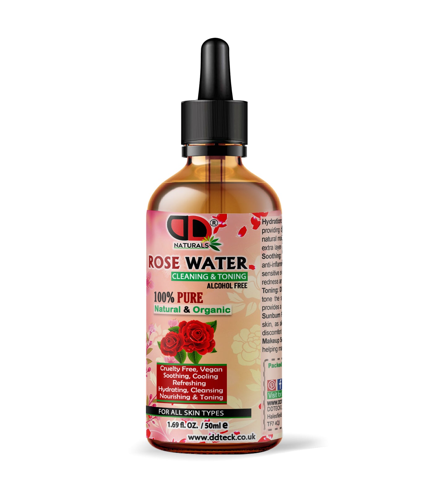 Rose Water Facial Toner Spray | 100% Pure Bulgarian Rose Hydrolat for Hydrated, Glowing Skin