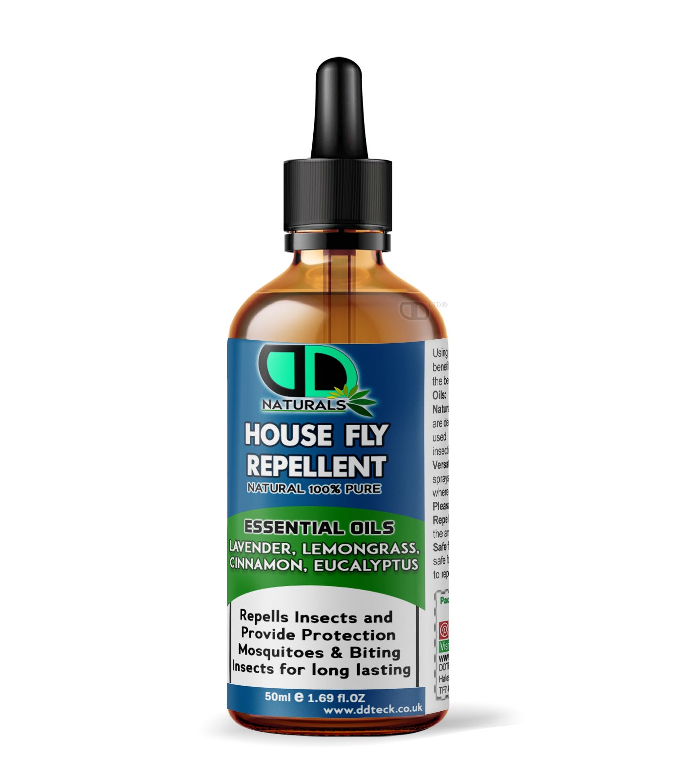 House Fly Repellent Oil – Natural Essential Oil Fly &Insect Protection with Lavender, Lemongrass, Eucalyptus &amp; Cinnamon