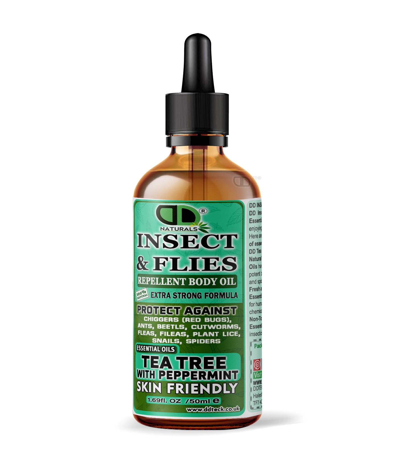 Natural Insect Repellent Spray with Tea Tree & Peppermint Essential Oils | Non-Toxic Mosquito, Fly, Tick & Flea Protection
