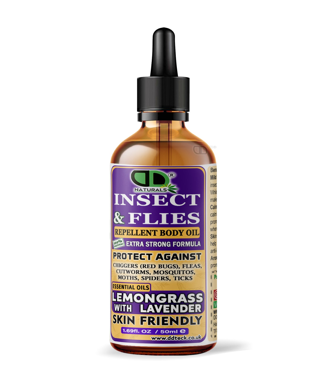 Insect & Flies Repellent Body Oil | Lemongrass & Lavender Essential Oils | Natural Bug Protection