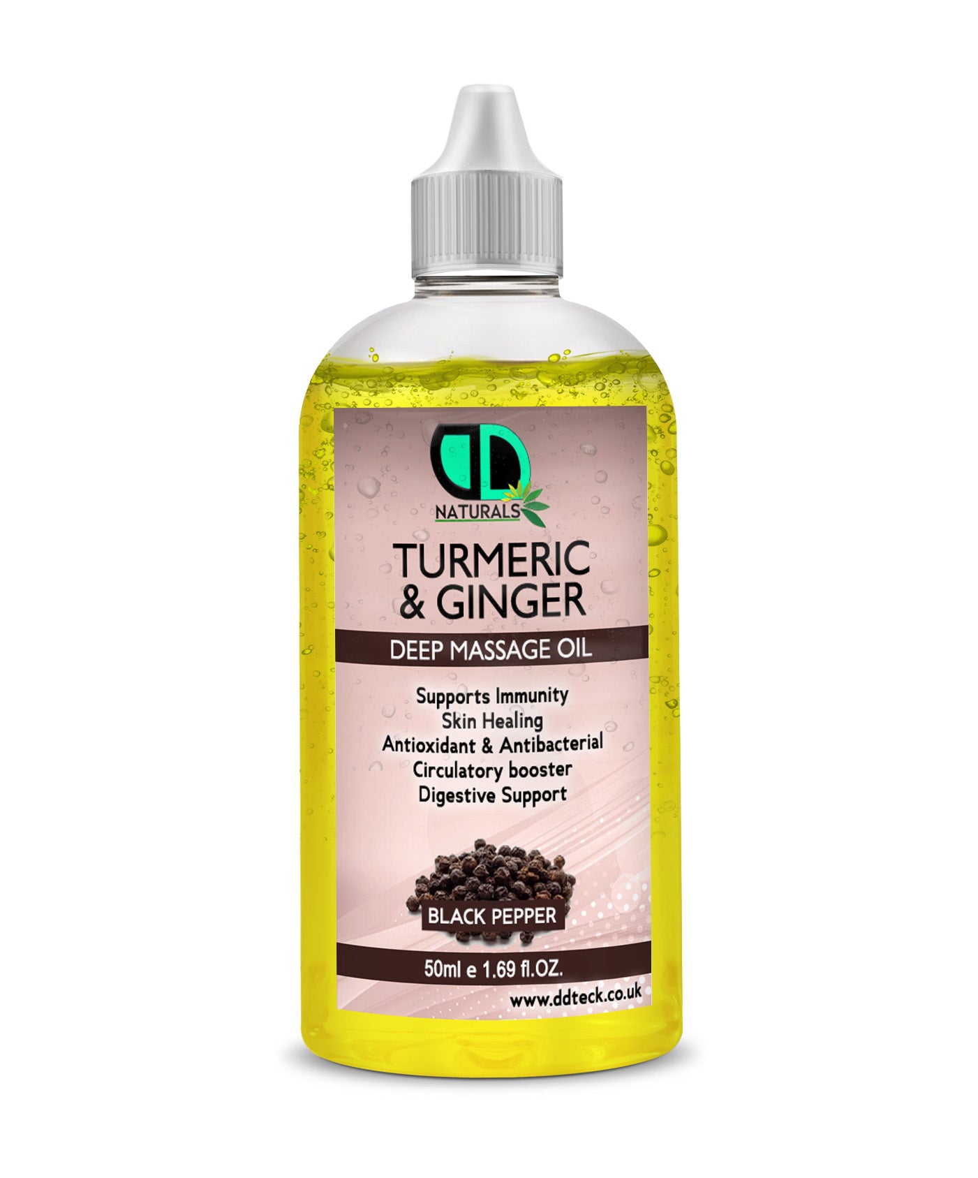 Turmeric & Ginger Deep Massage Oil – Anti-Inflammatory & Immune Support Black Pepper