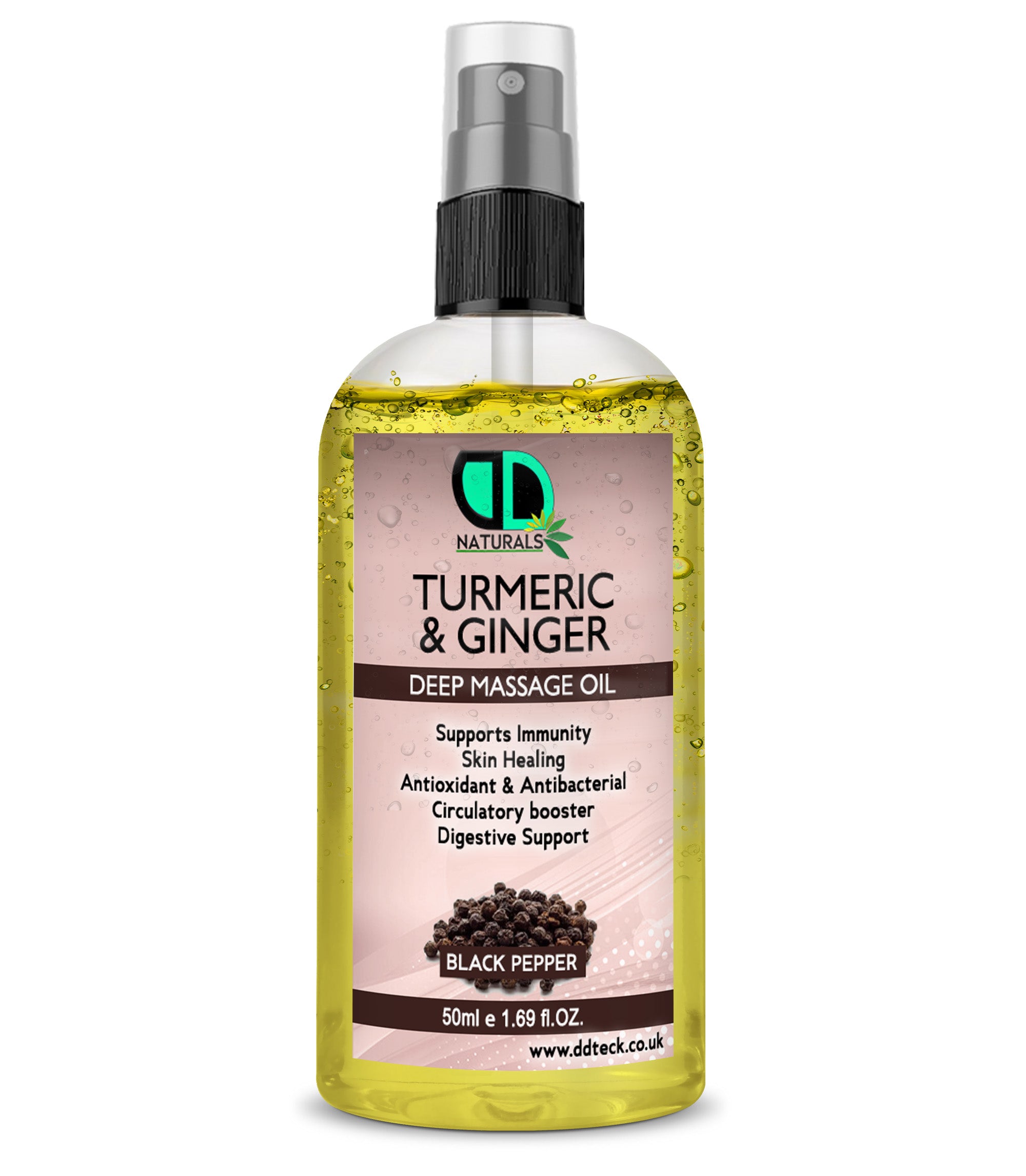 Turmeric & Ginger Deep Massage Oil – Anti-Inflammatory & Immune Support Black Pepper