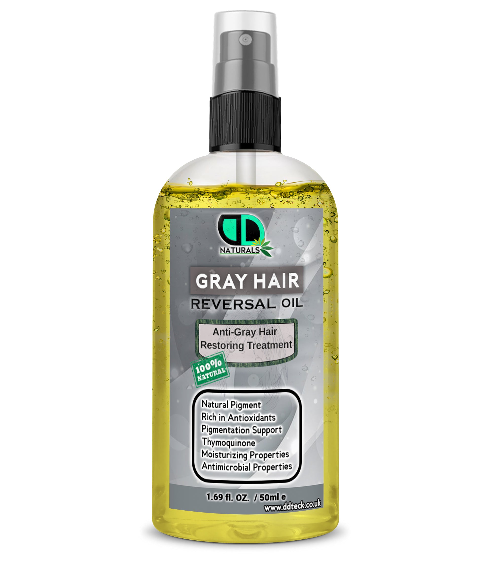 Grey Hair Reversal Oil – Natural Anti Grey Hair Treatment with Thymoquinone & Antioxidants