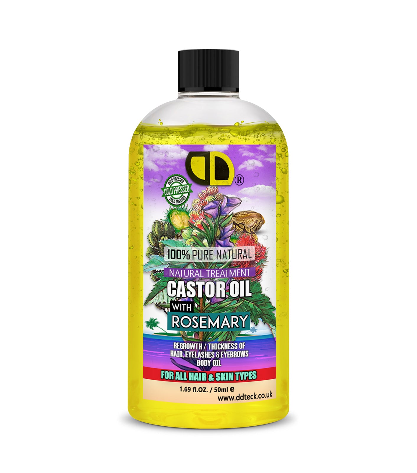 Castor & Rosemary Hair & Body Oil | Natural Treatment for Hair, Lashes & Brows