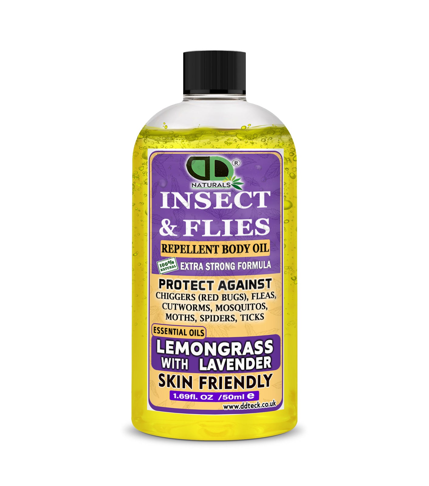 Insect & Flies Repellent Body Oil | Lemongrass & Lavender Essential Oils | Natural Bug Protection