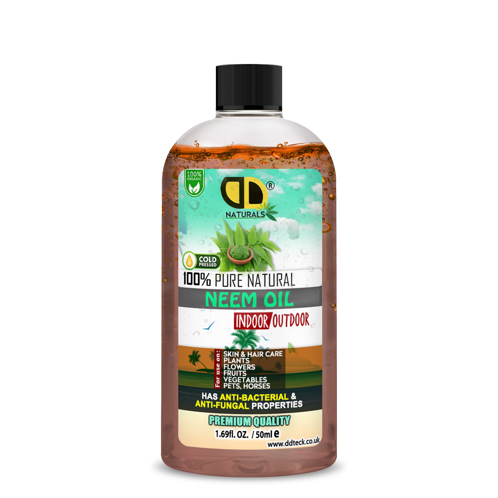 100% Pure Natural Neem Oil – Organic Cold Pressed Indoor & Outdoor Formula