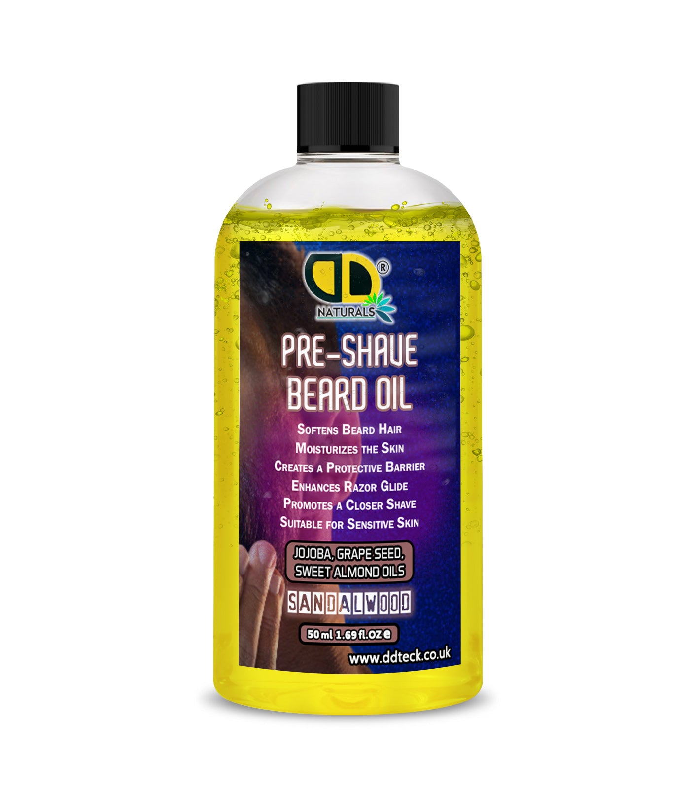 Pre-Shave Beard Oil with Jojoba, Grapeseed & Sweet Almond Oils – Sandalwood | Smooth & Protective Shave