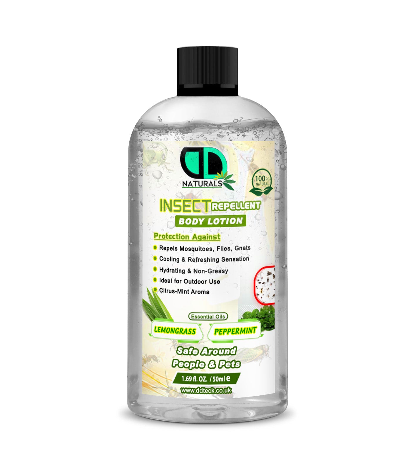 Insect Repellent Body Lotion - Natural Lemongrass & Peppermint Protection