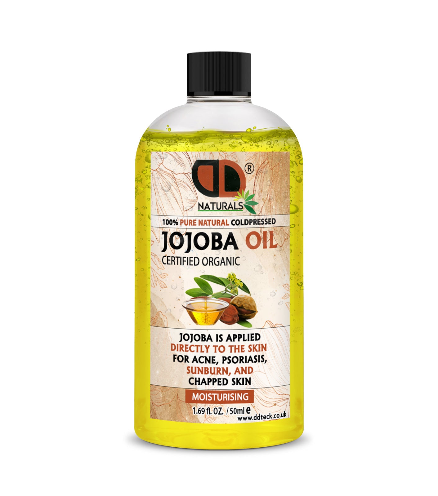 100% Pure Natural Cold pressed Jojoba Oil – Certified Organic Moisturizer