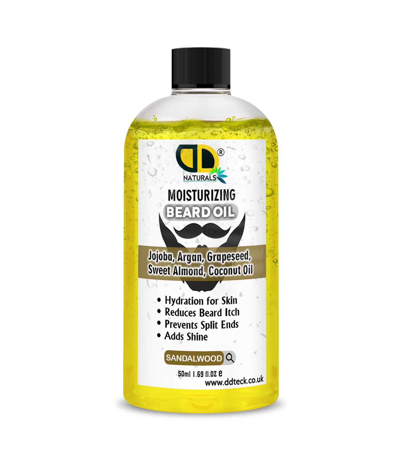 Moisturizing Beard Oil with Jojoba, Argan & Coconut Oil – Sandalwood Scent | Hydrating & Anti-Itch Beard Care