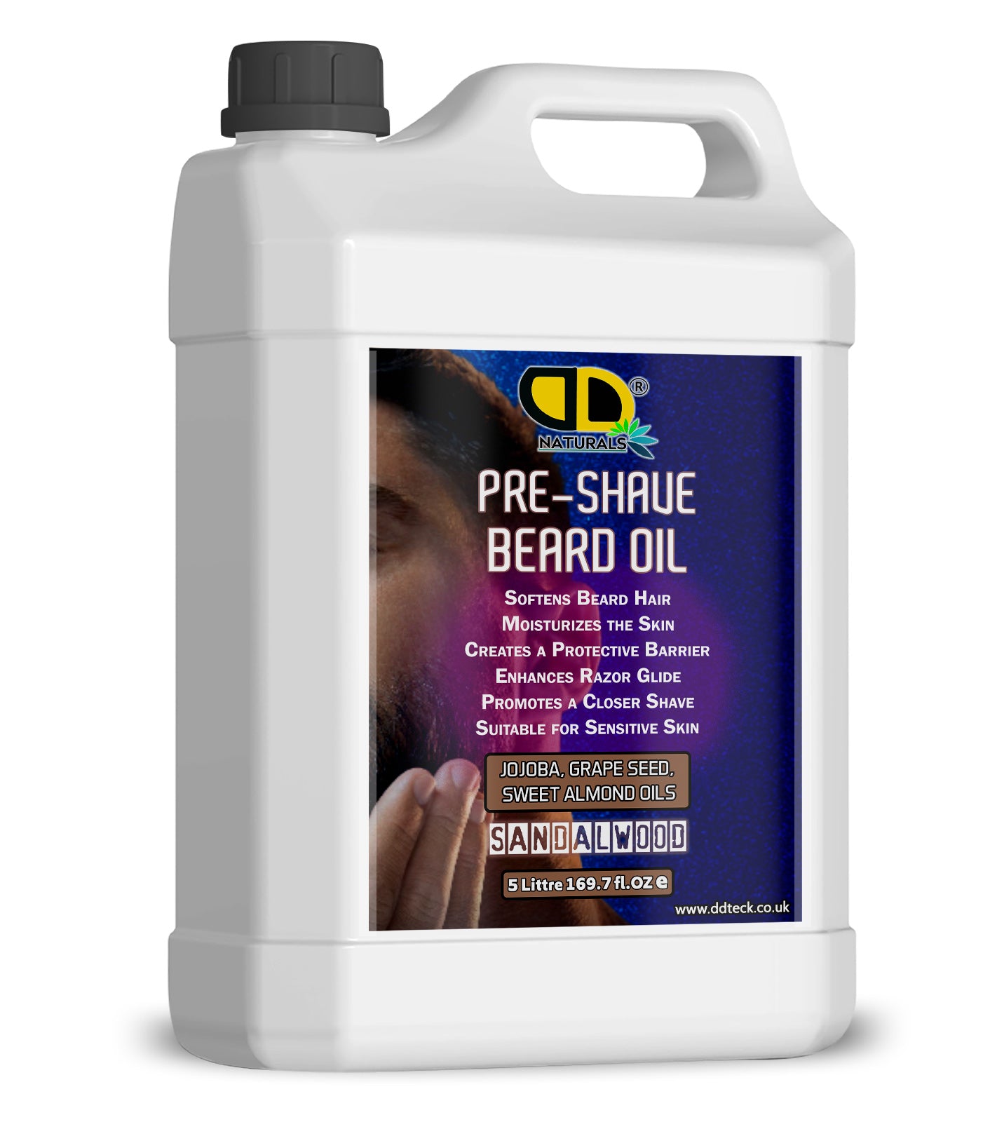 Pre-Shave Beard Oil with Jojoba, Grapeseed & Sweet Almond Oils – Sandalwood | Smooth & Protective Shave